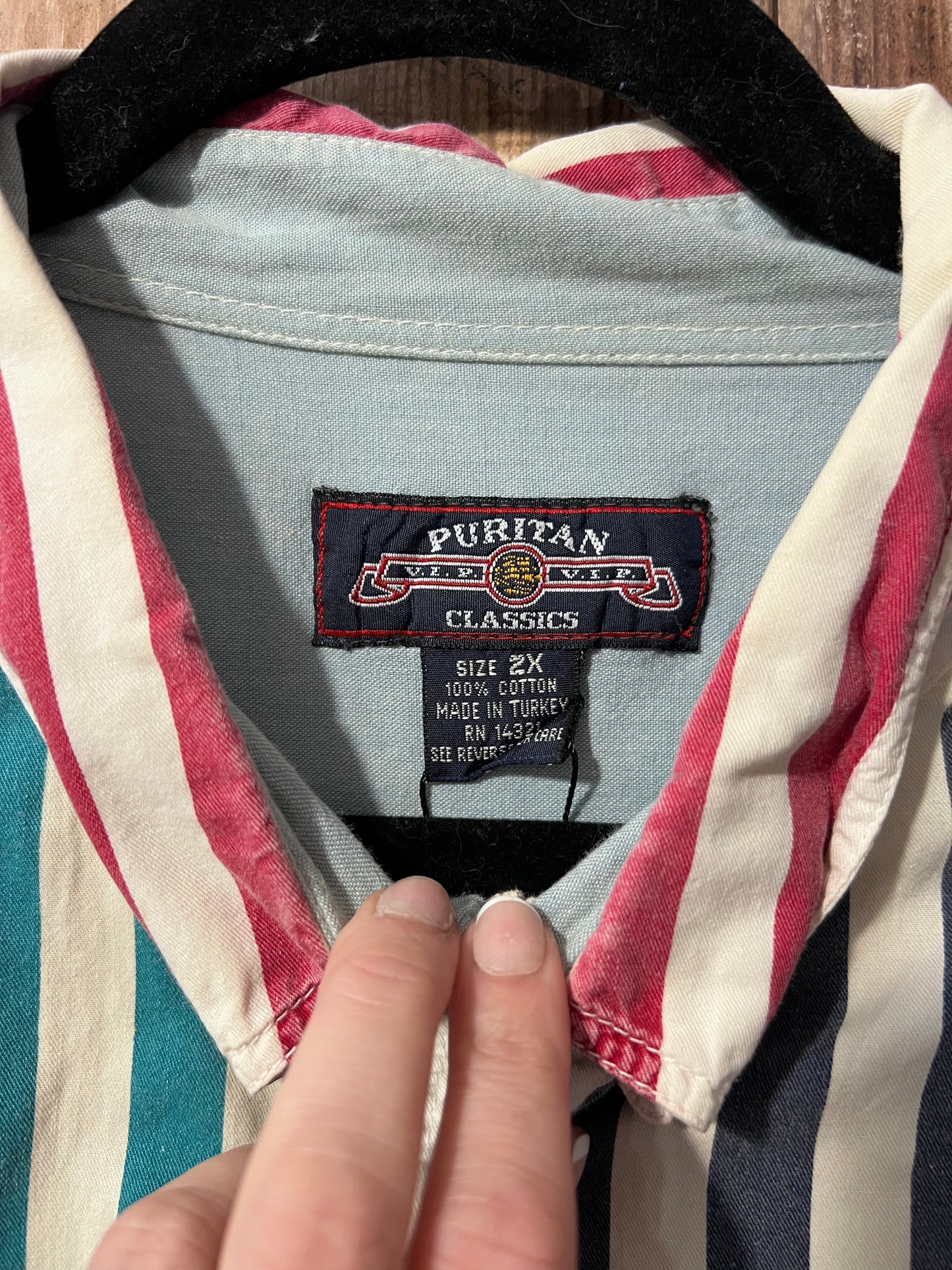 90's Colorful Striped Button Up Shirt