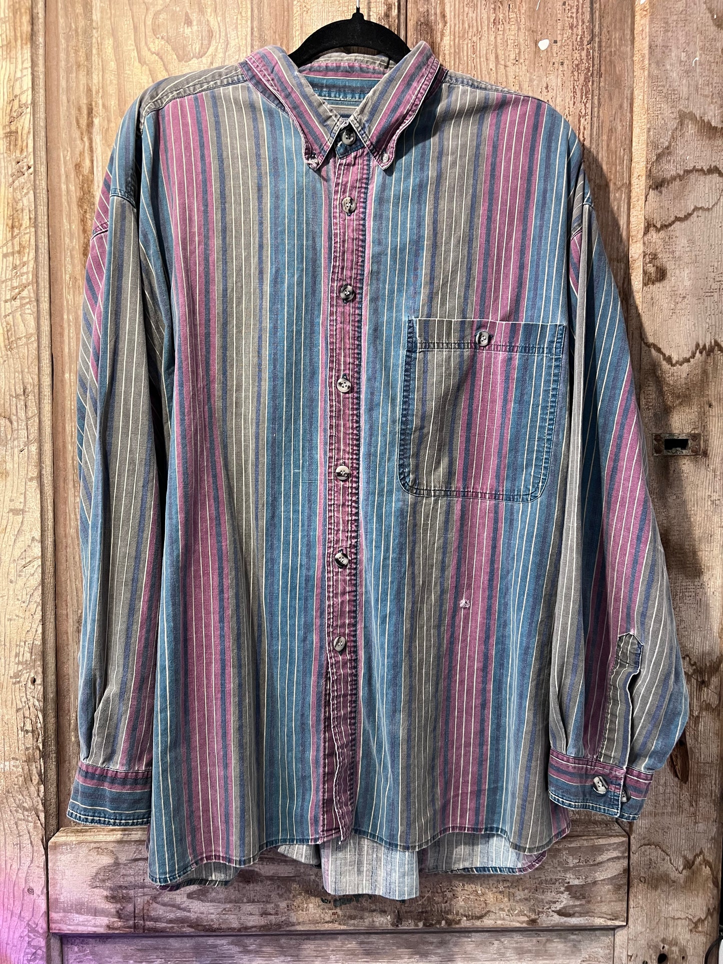 90's Muted Striped Button Up Shirt