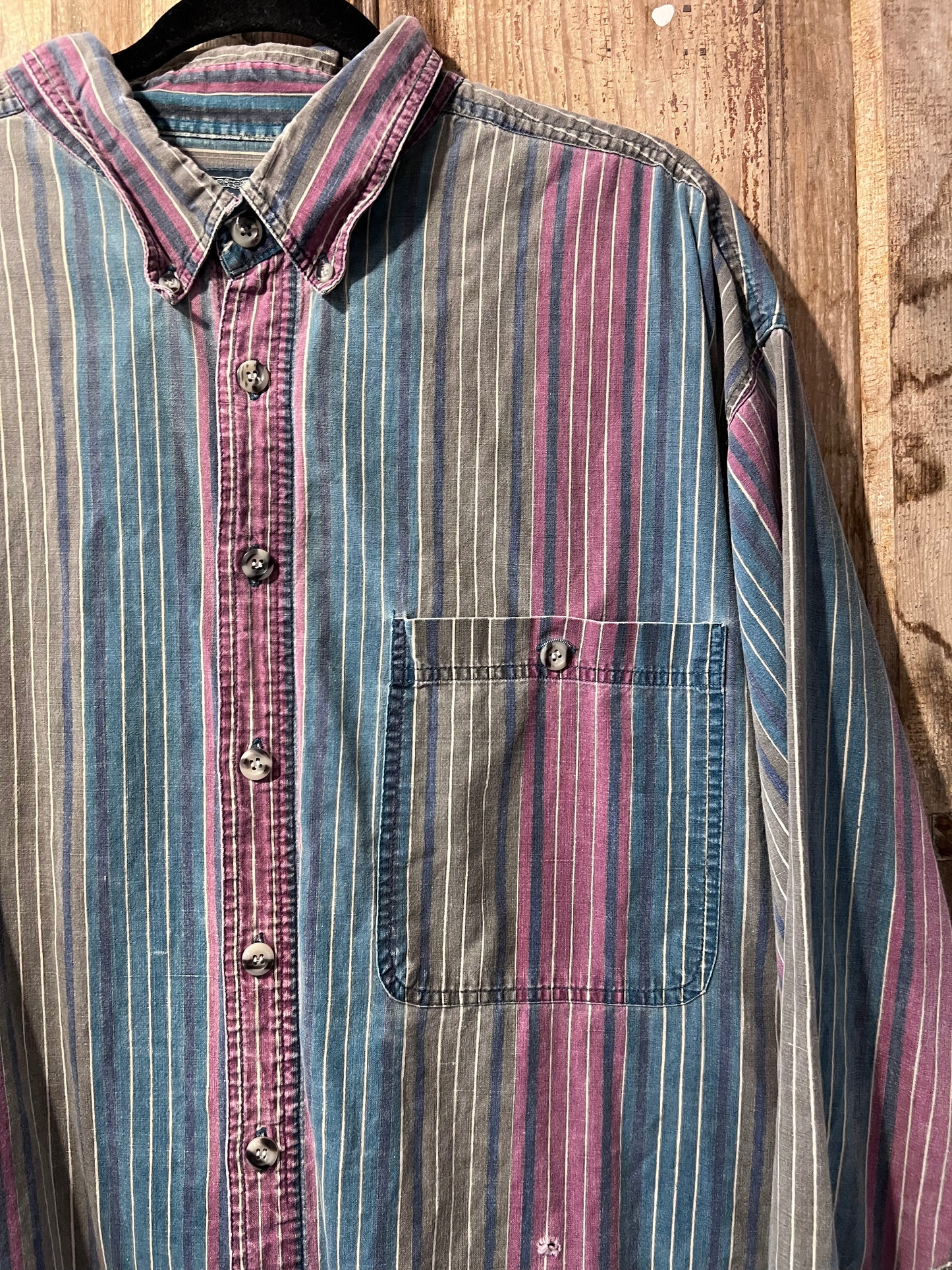90's Muted Striped Button Up Shirt
