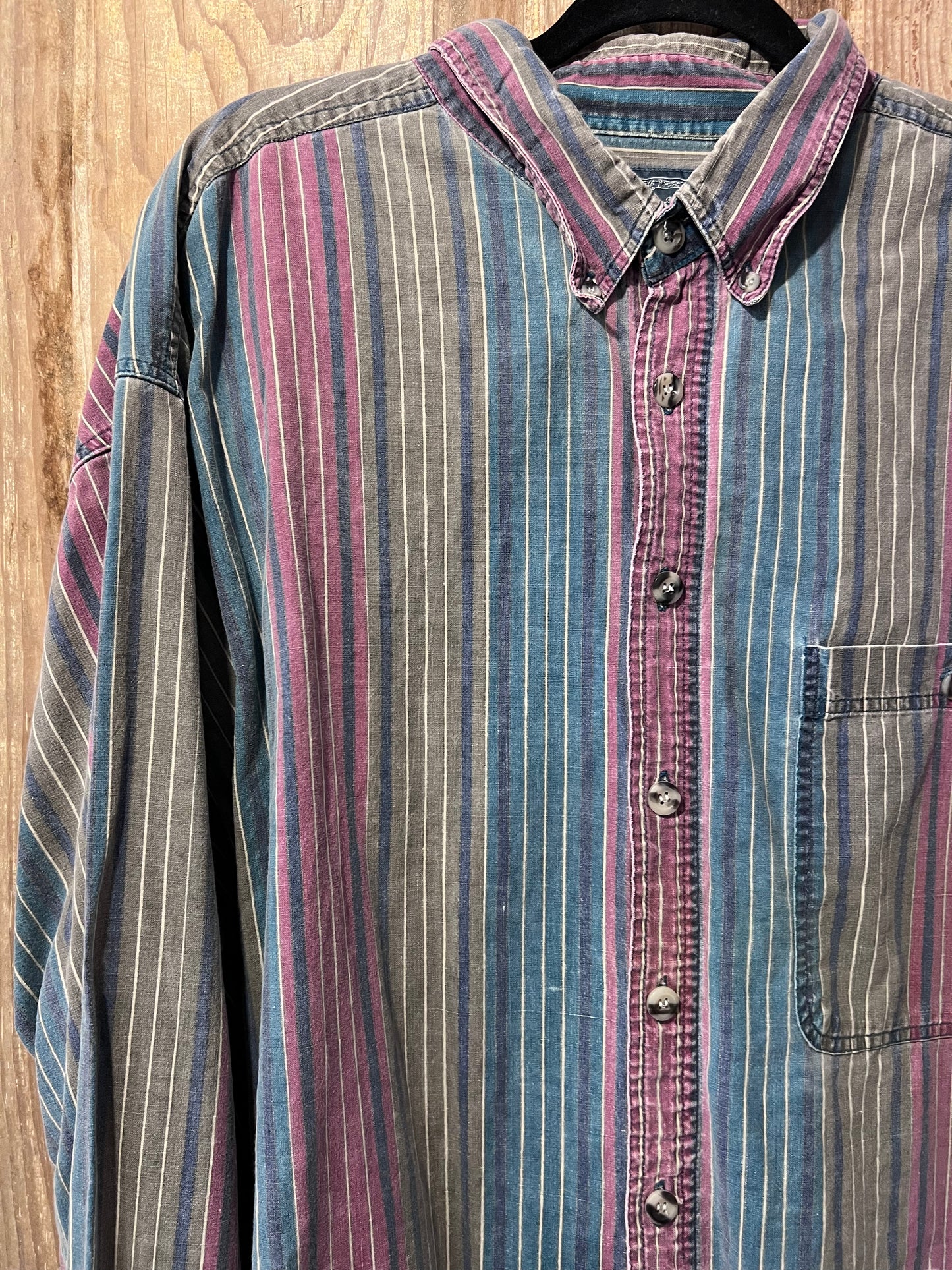 90's Muted Striped Button Up Shirt