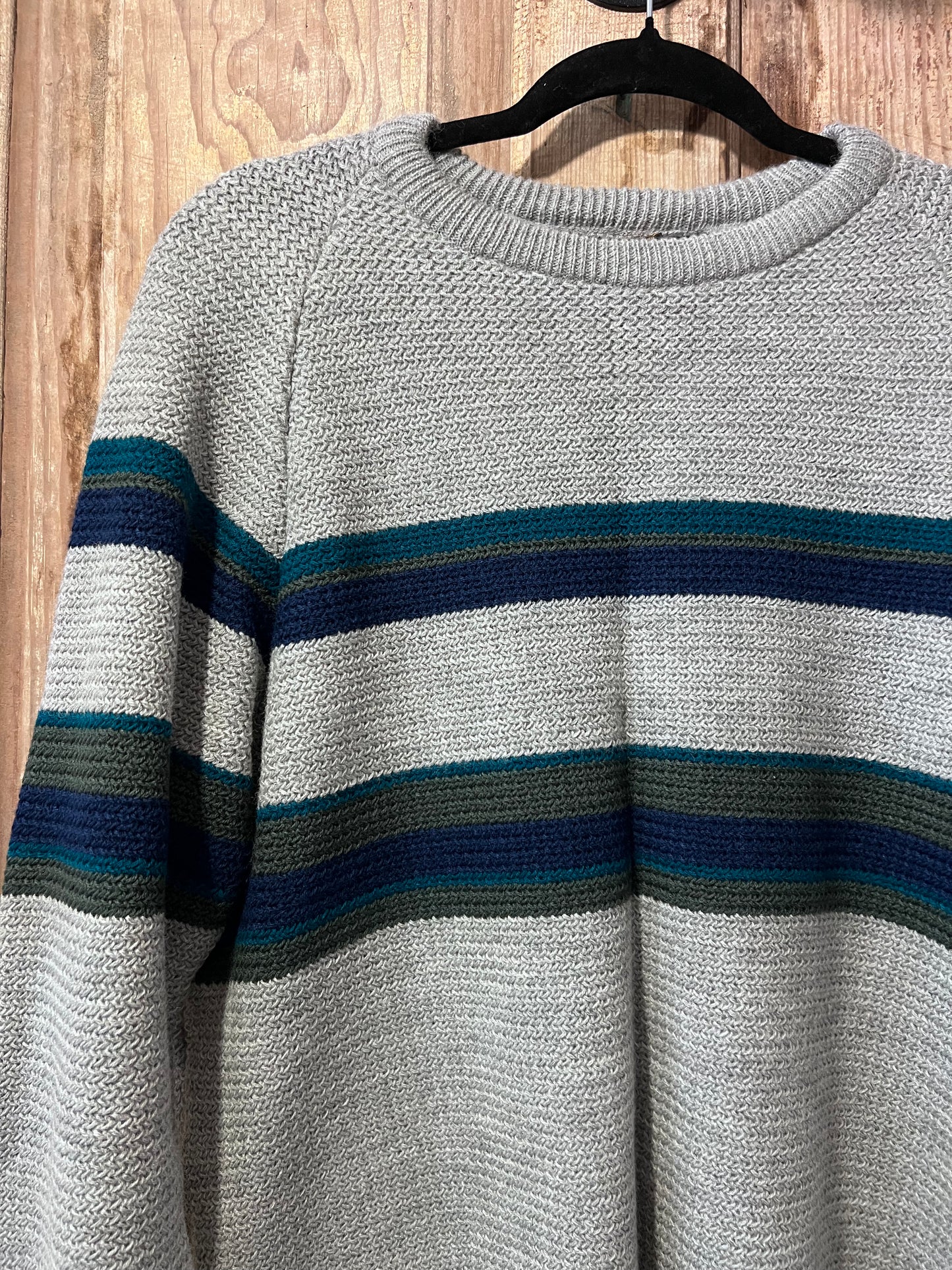90's Botany 500 Grey Striped Sweater