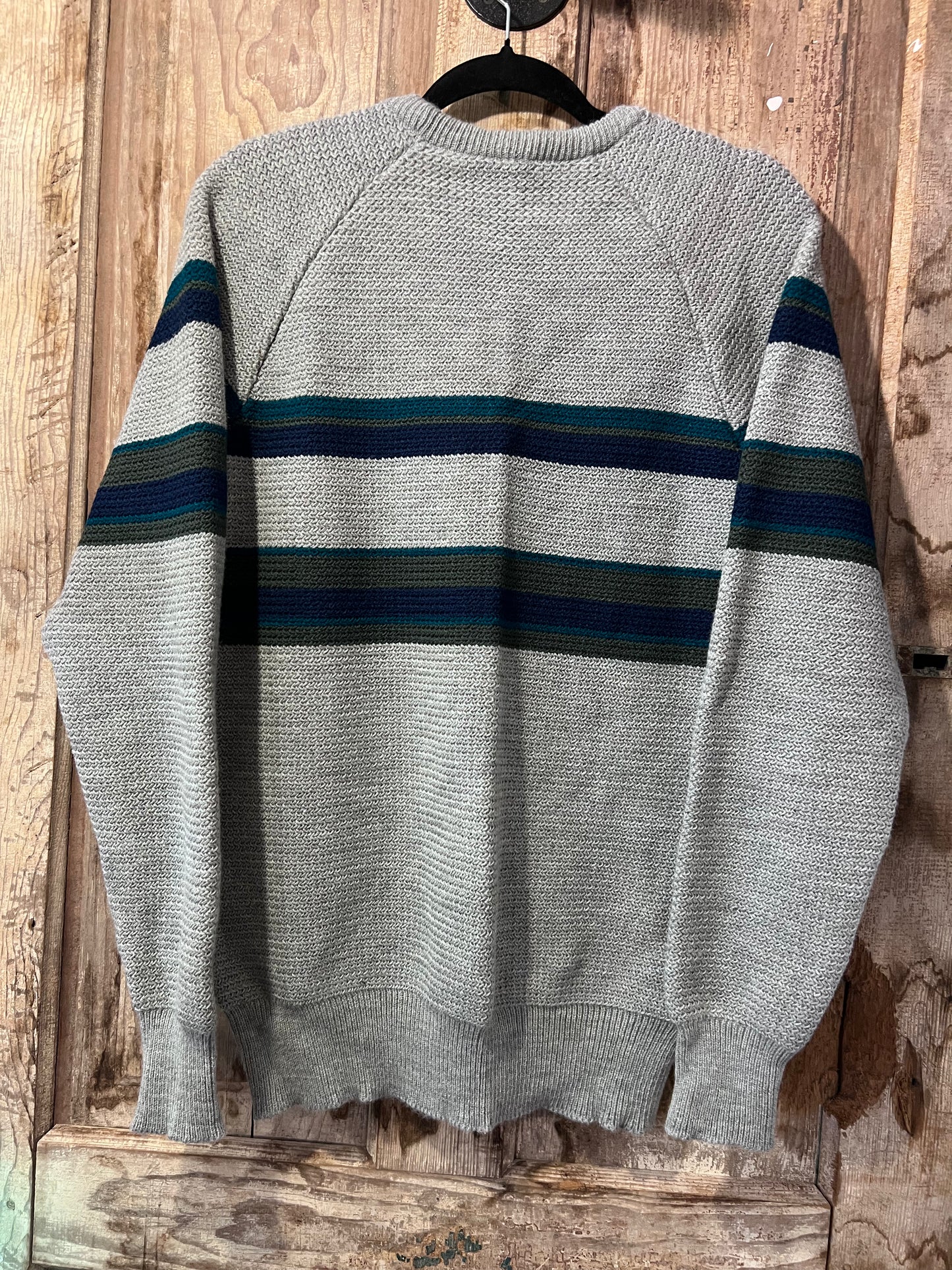 90's Botany 500 Grey Striped Sweater