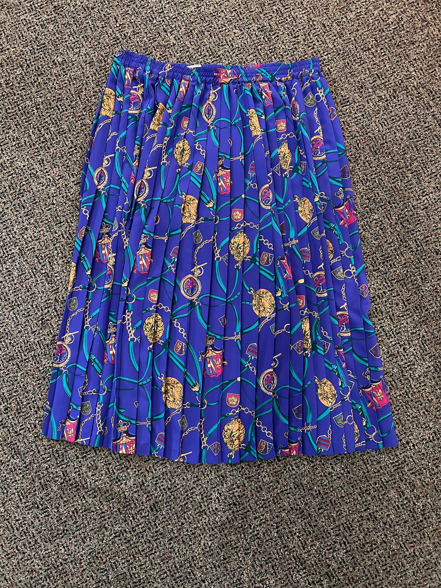VTG Alfred Dunner Purple Patterned Pleated Skirt