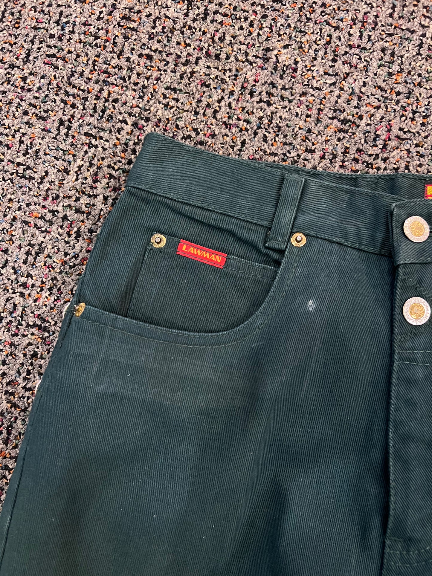 VTG Lawman Green Western Style Jeans