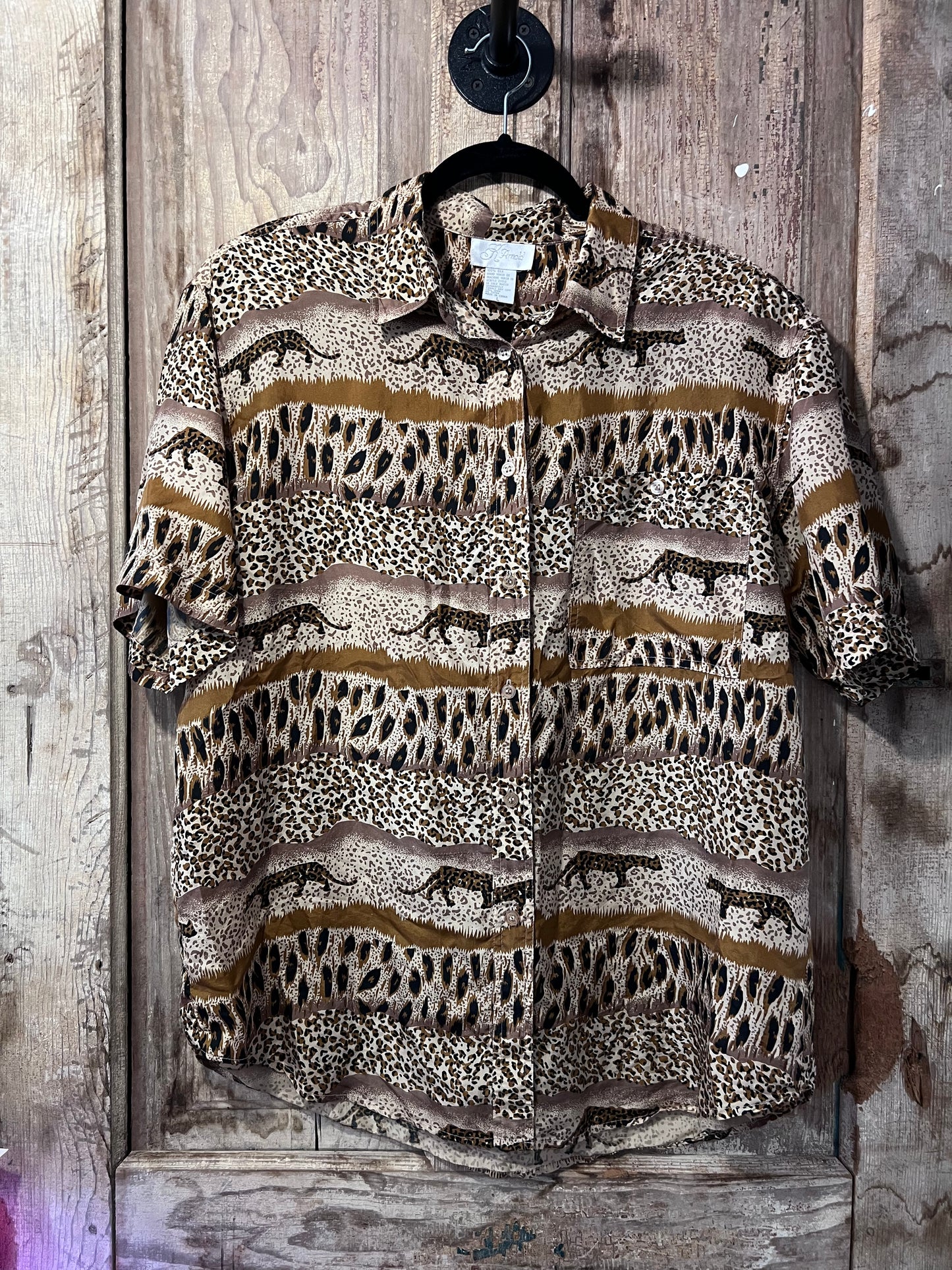 VTG K Arnold Animal Print Button Up Shirt