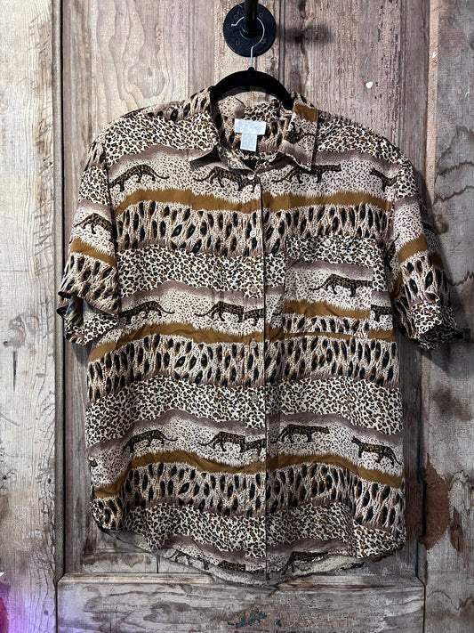 VTG K Arnold Animal Print Button Up Shirt