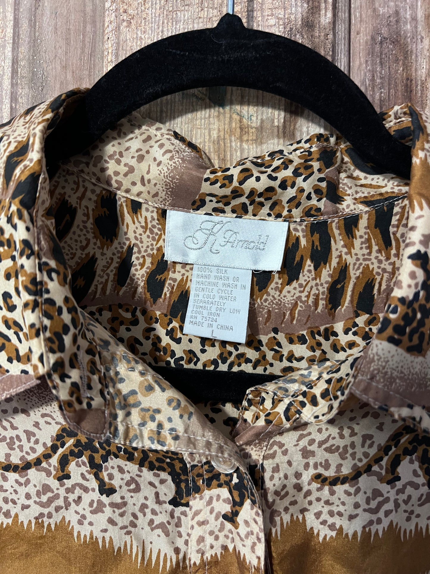 VTG K Arnold Animal Print Button Up Shirt