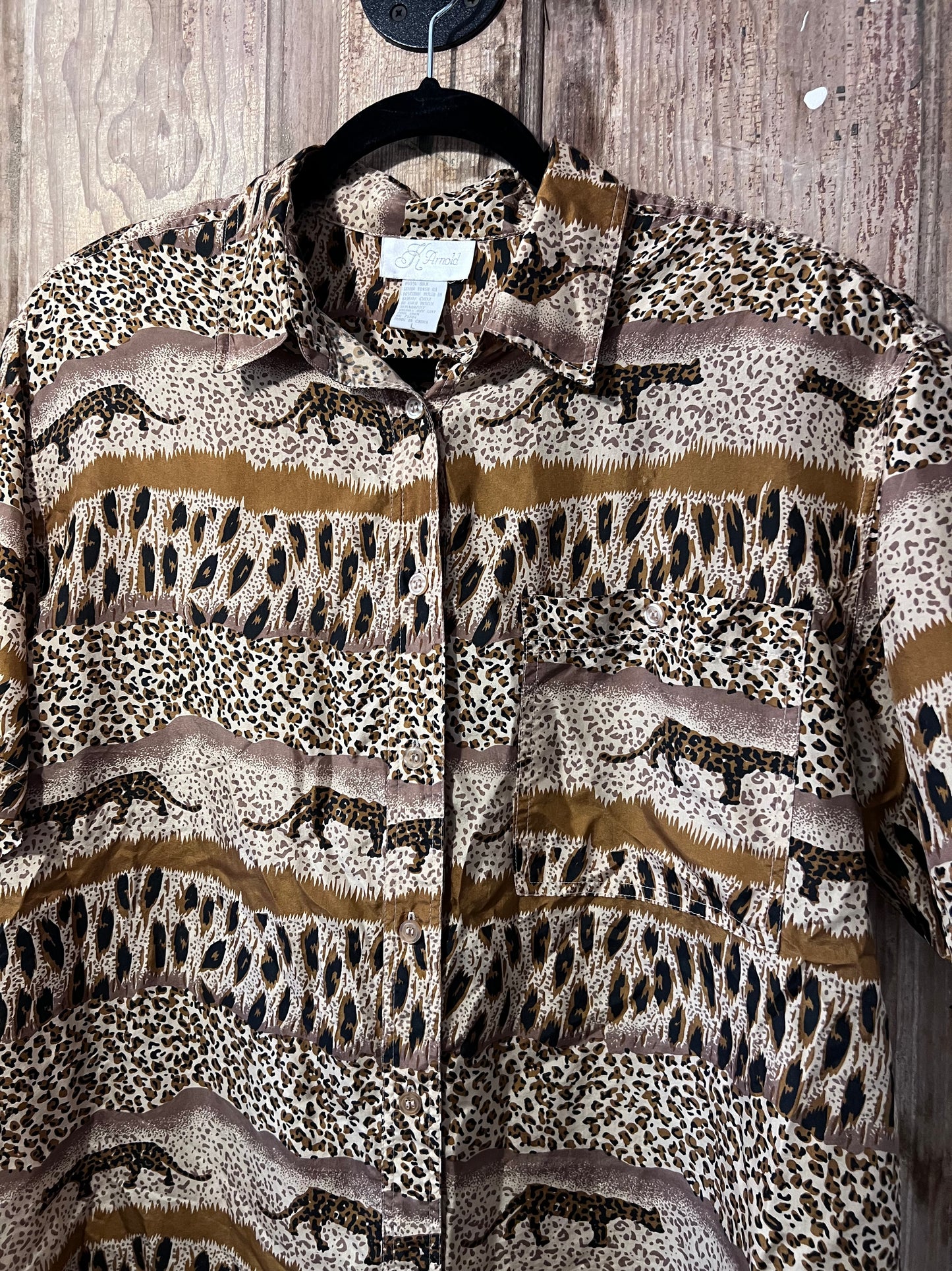 VTG K Arnold Animal Print Button Up Shirt