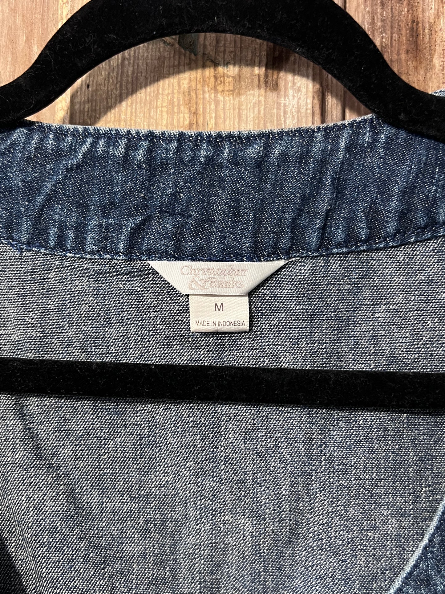 VTG Christopher & Banks Embroidered Denim Vest