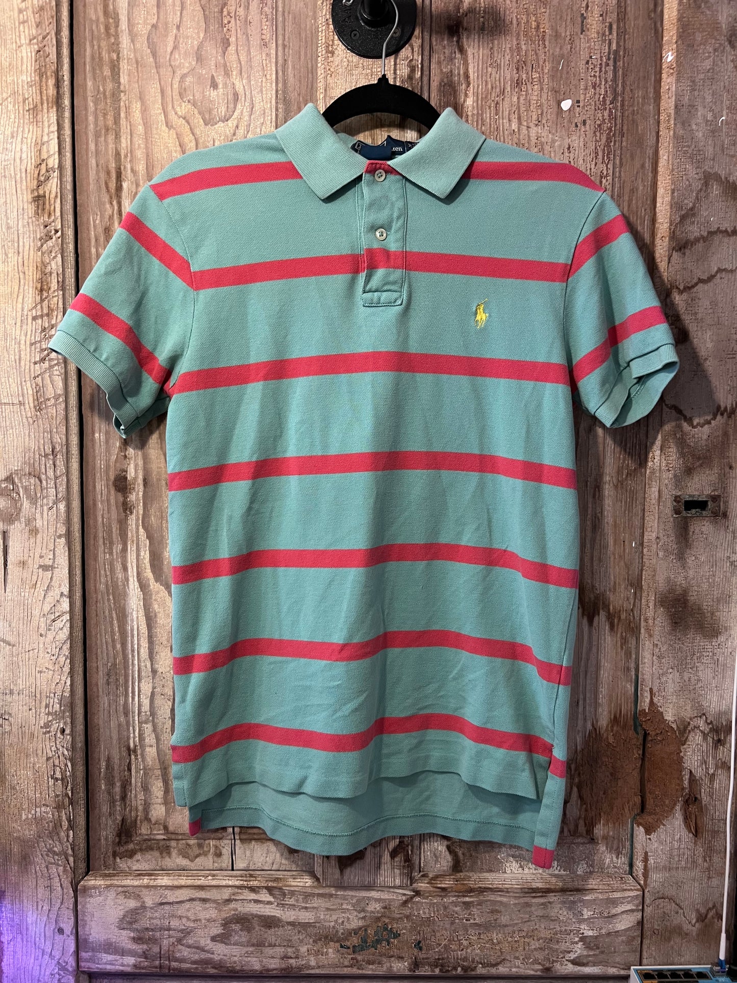 Y2K Blue & Pink Striped Polo Shirt