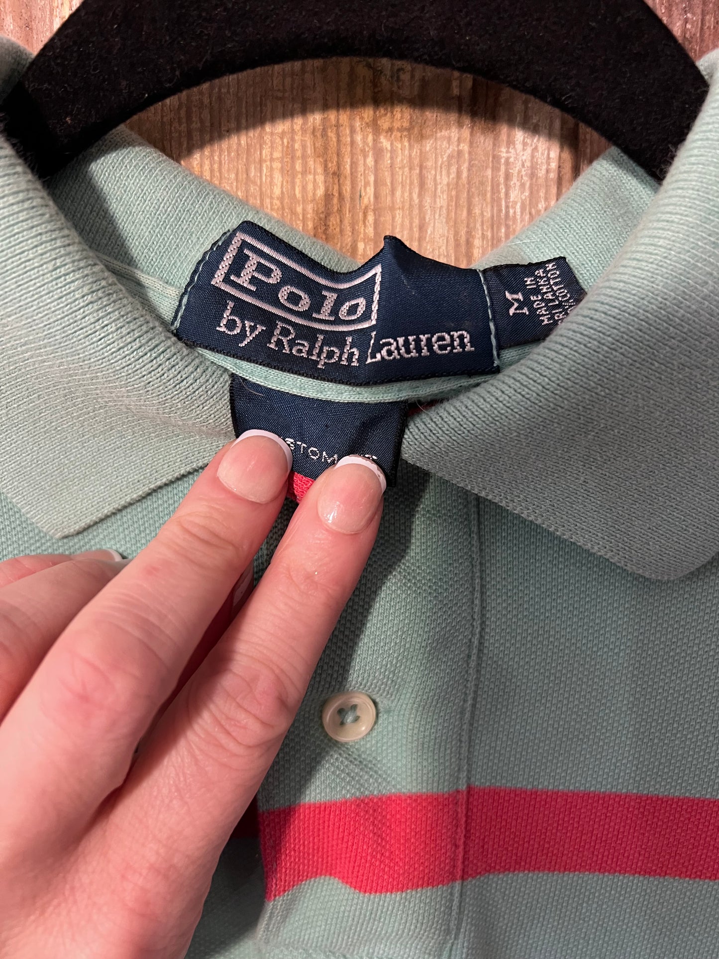 Y2K Blue & Pink Striped Polo Shirt
