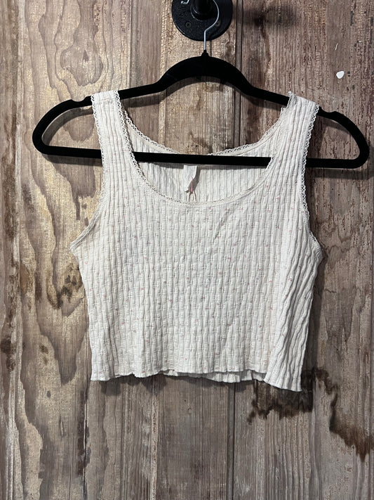 Y2K White + Pink Flowers Cropped Tank Top & Shorts 2 Piece Sleep Set