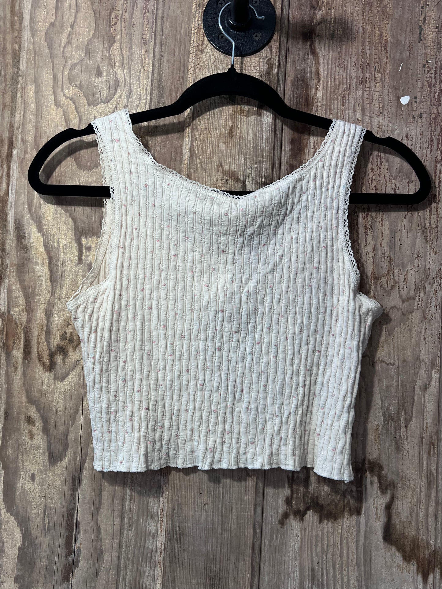 Y2K White + Pink Flowers Cropped Tank Top & Shorts 2 Piece Sleep Set