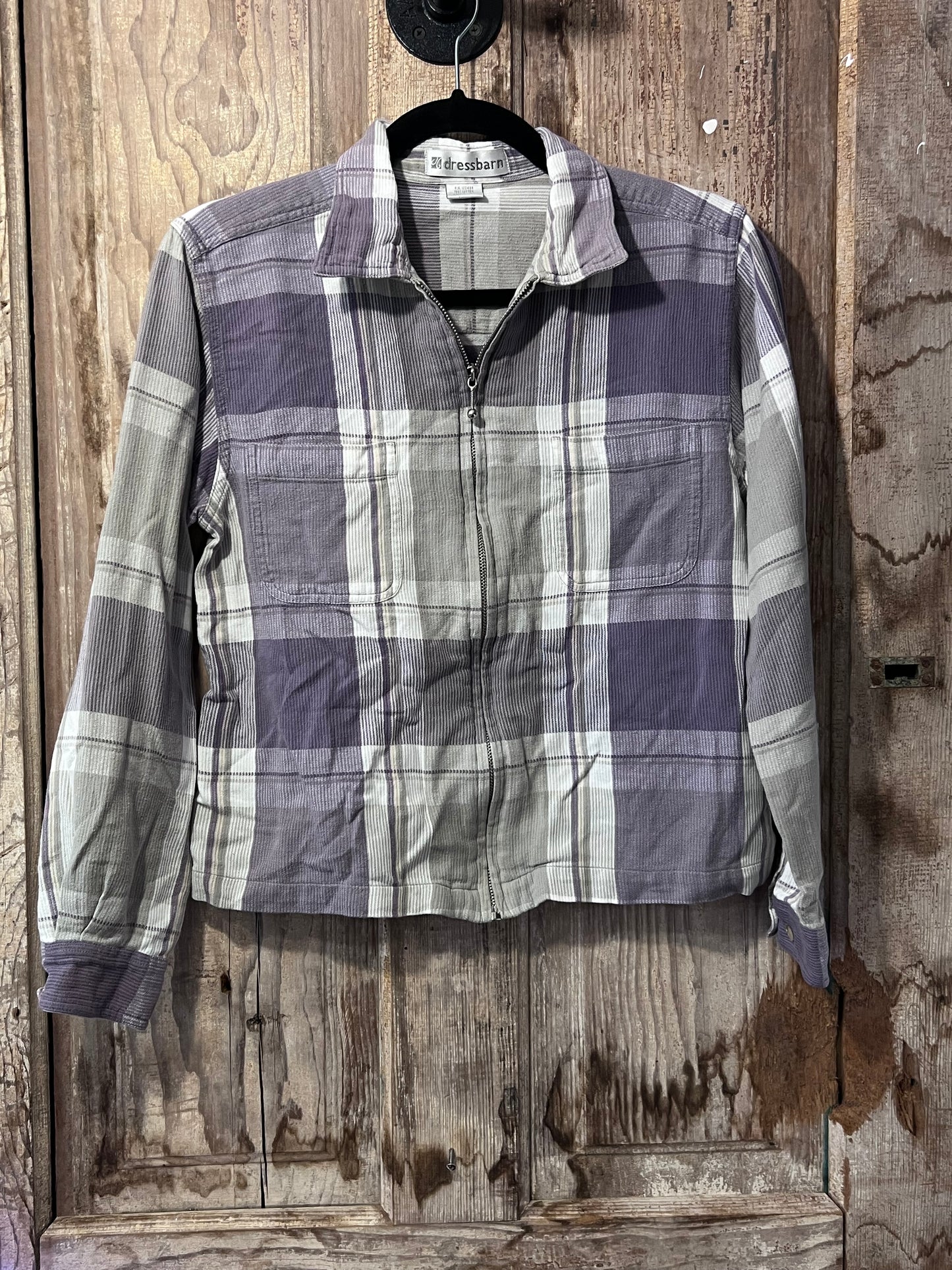 VTG Dress Barn Plaid Zip Up Shirt