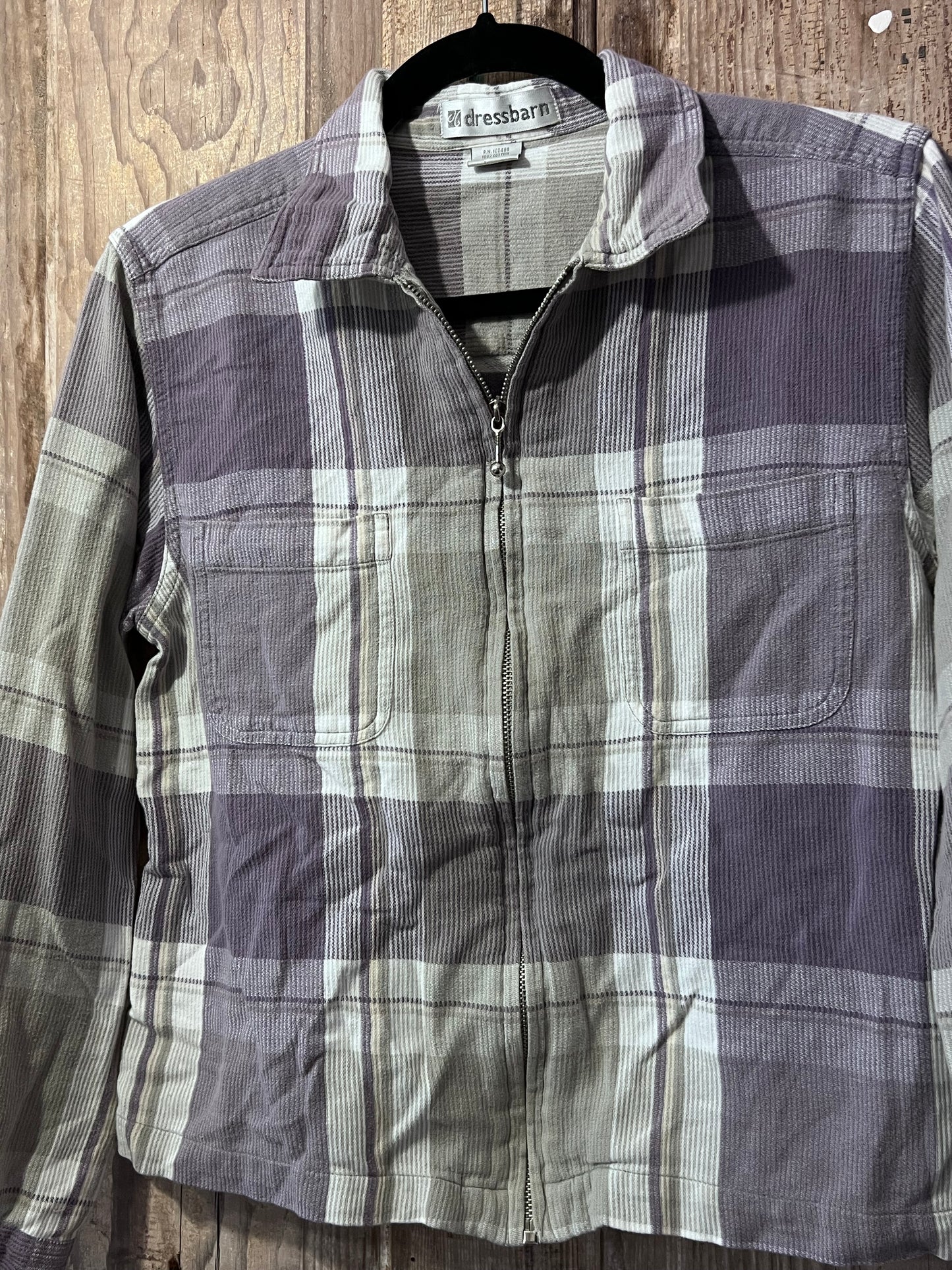 VTG Dress Barn Plaid Zip Up Shirt