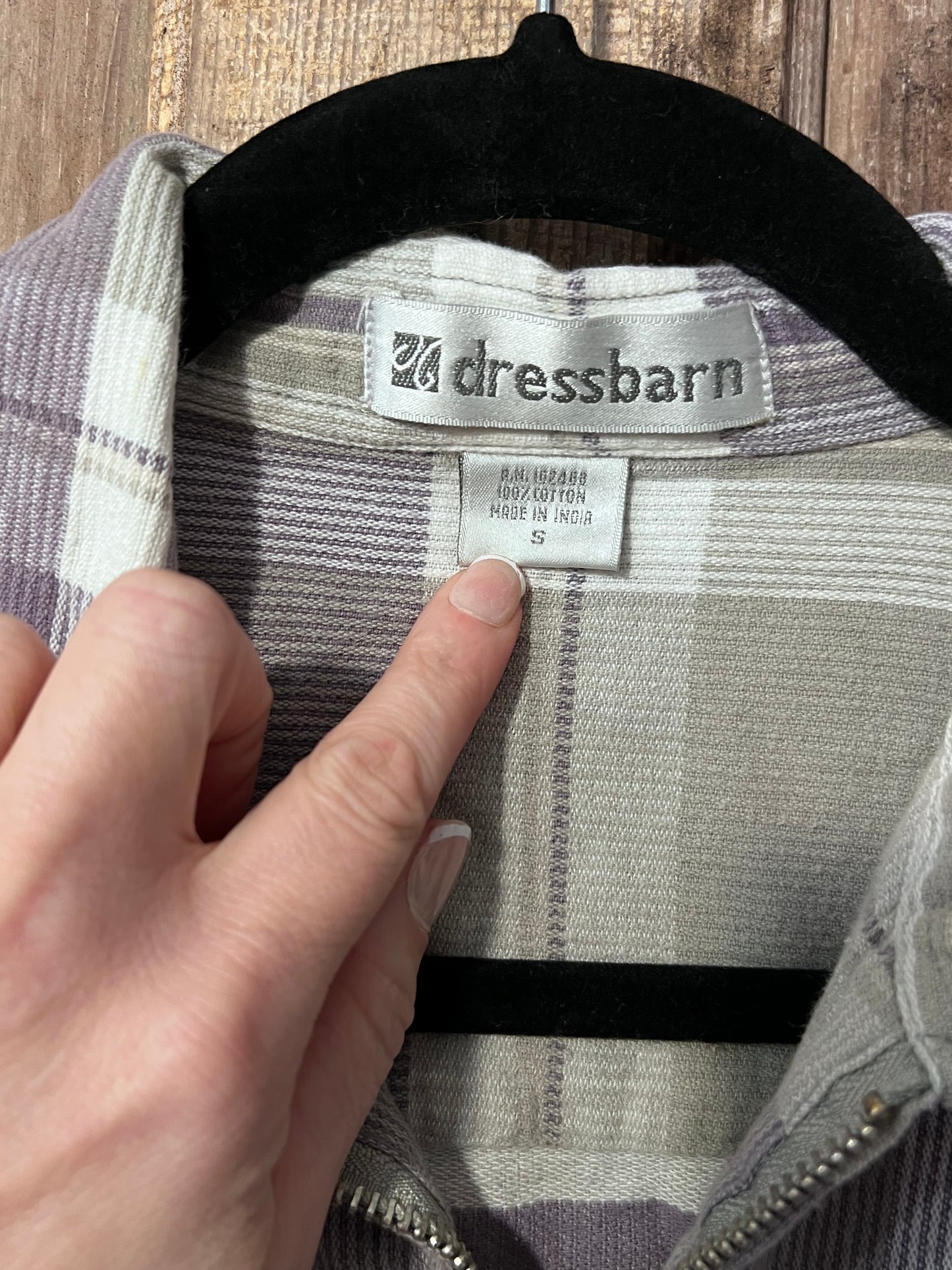 VTG Dress Barn Plaid Zip Up Shirt