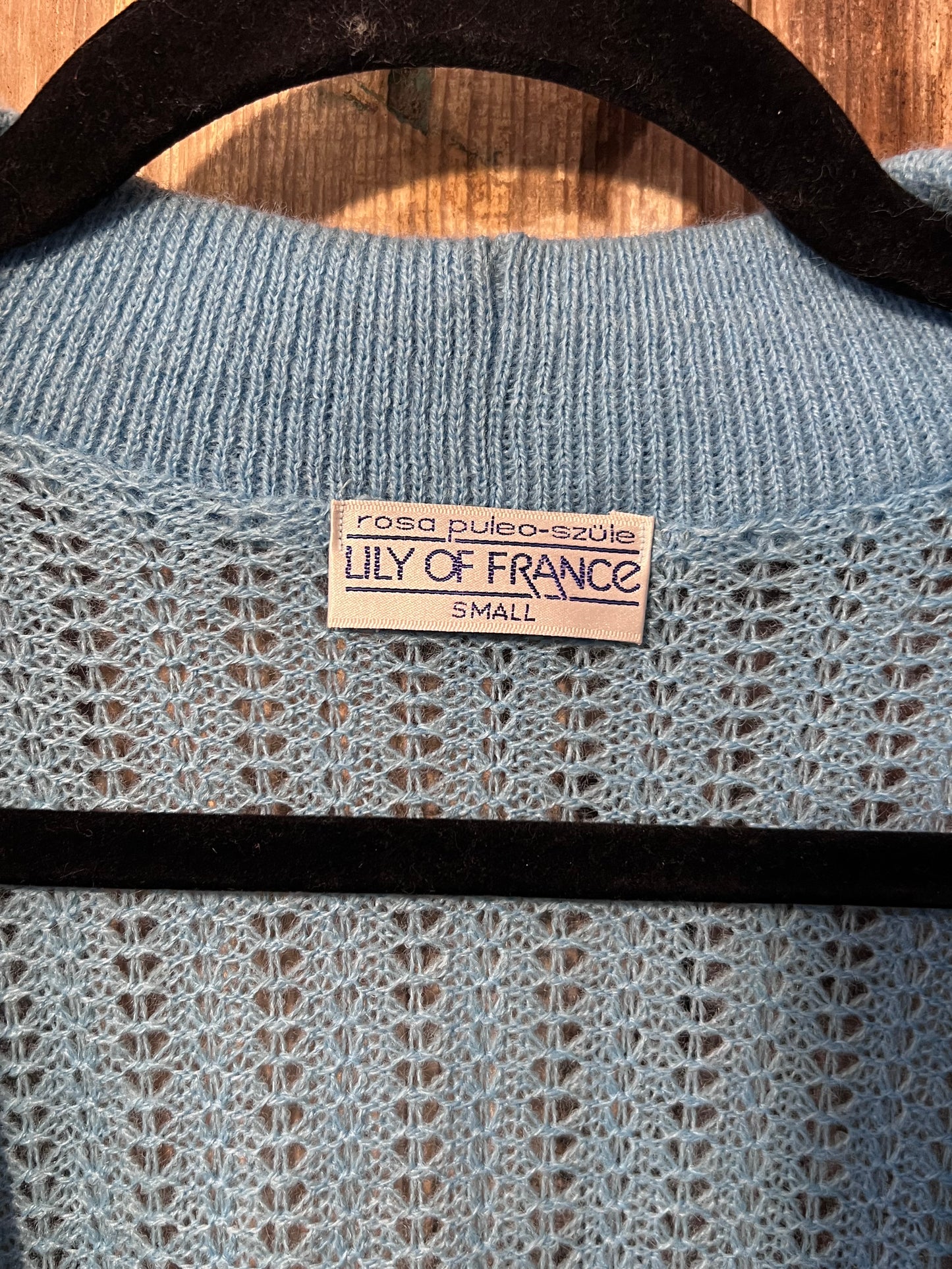 LILY OF FRANCE Baby Blue Knit Cardigan