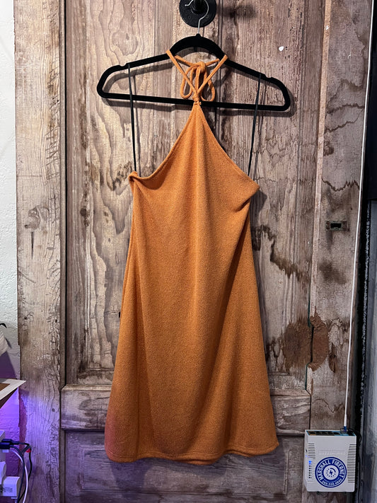 Orange Halter Top Divided Dress