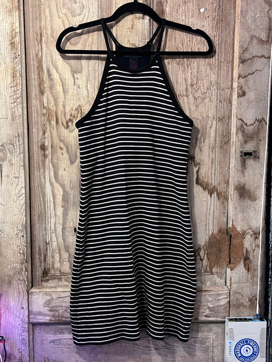Ralph Lauren BLK + WHT Striped Halter Dress