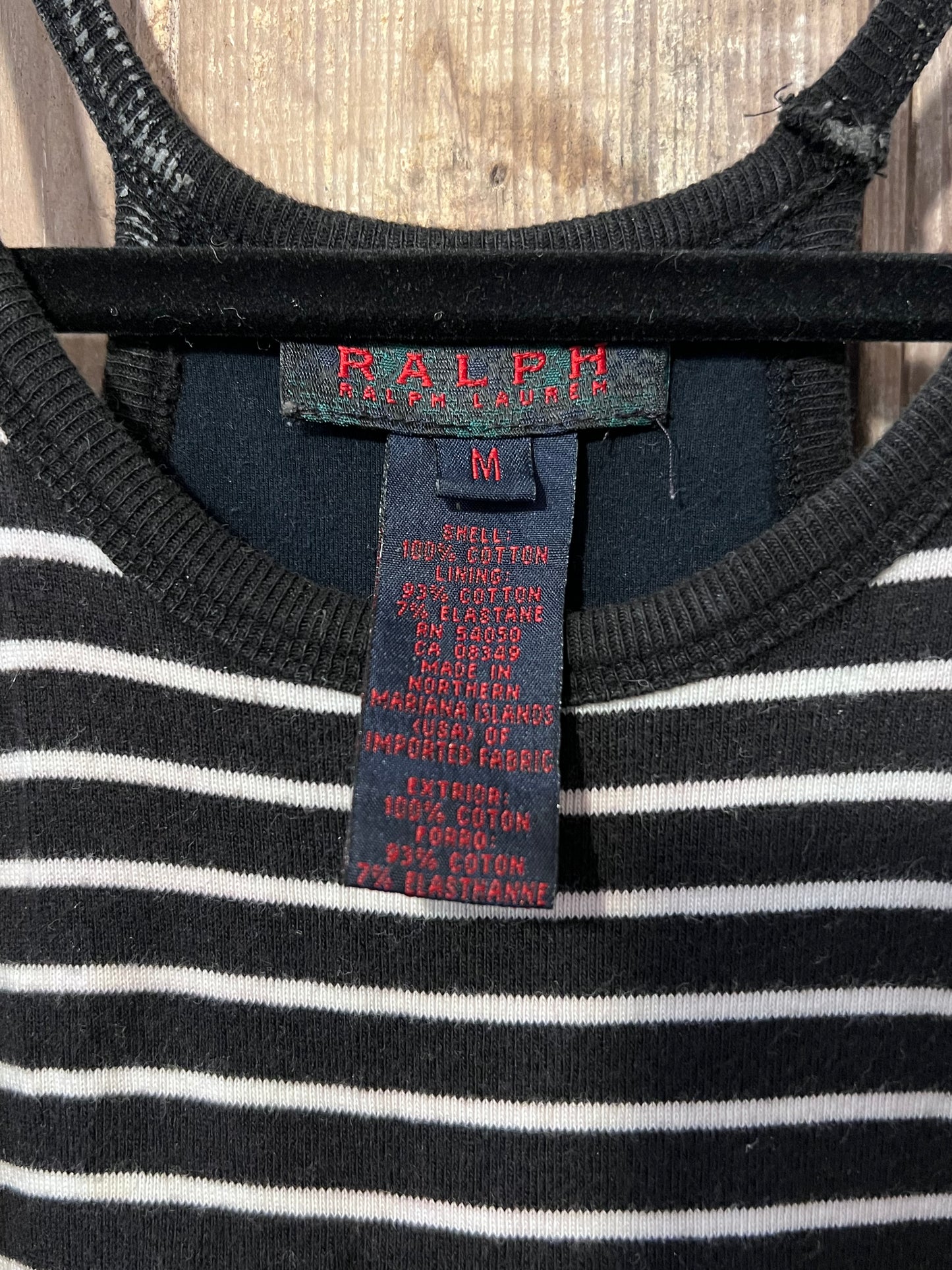 Ralph Lauren BLK + WHT Striped Halter Dress