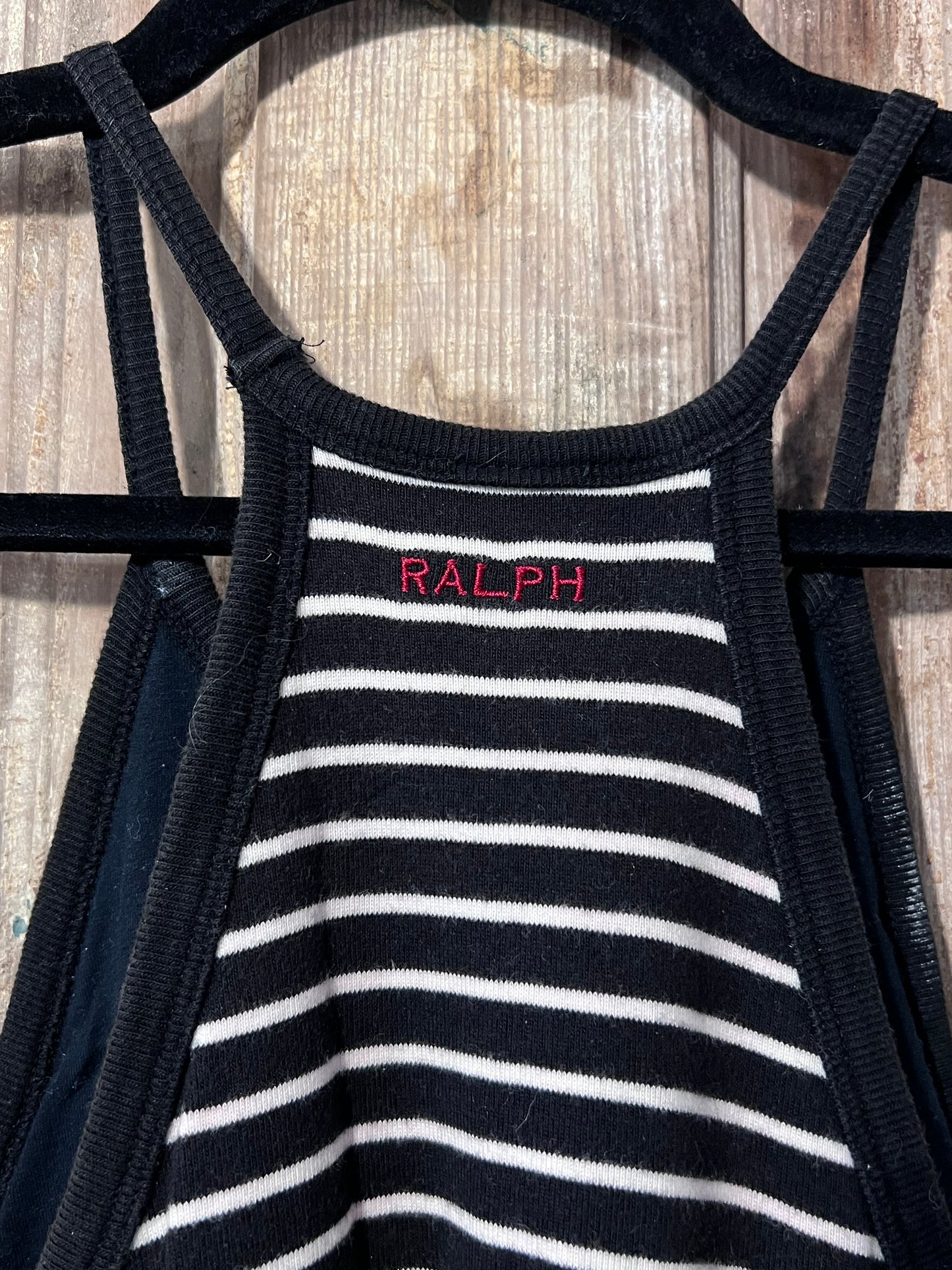 Ralph Lauren BLK + WHT Striped Halter Dress