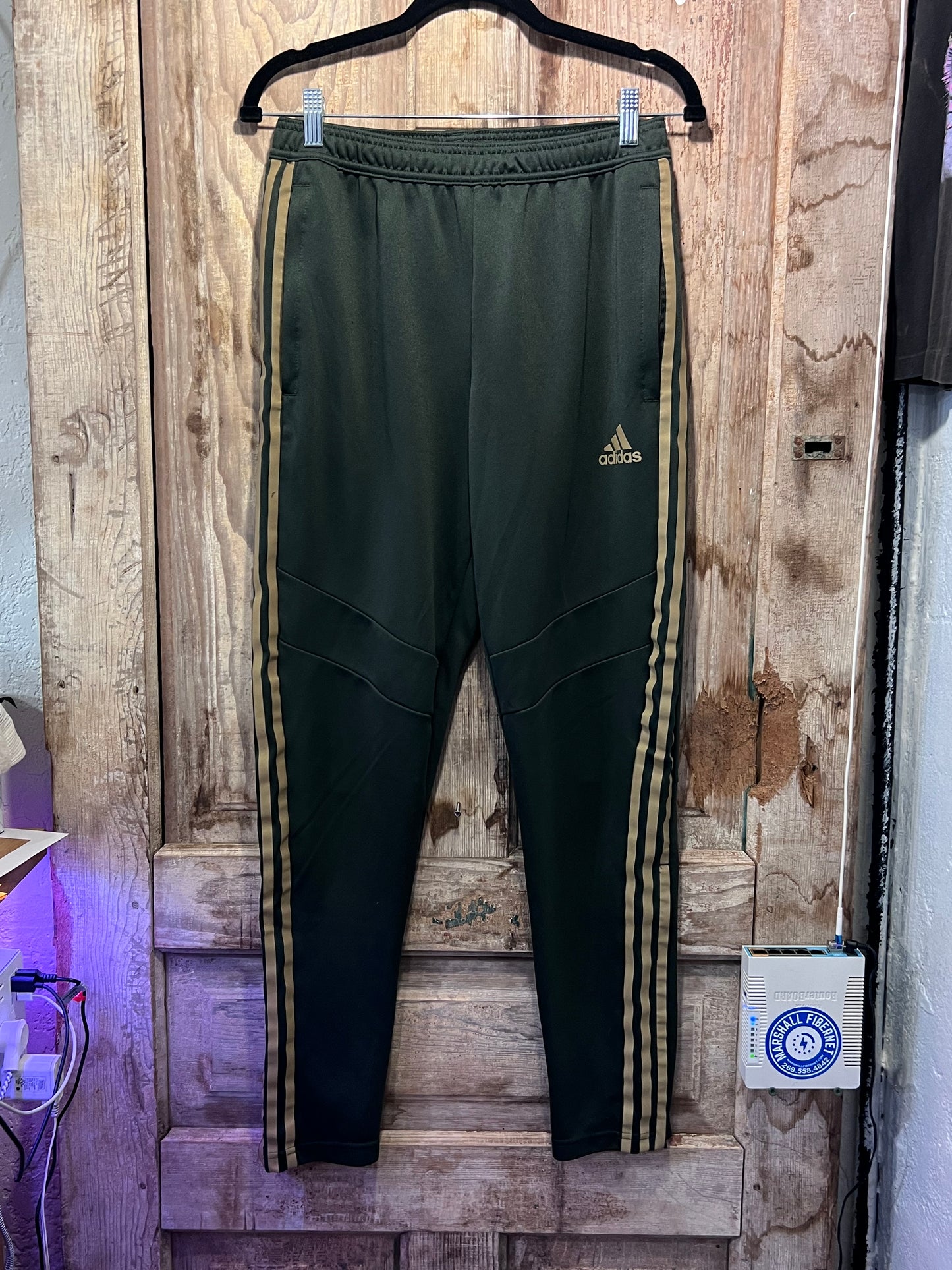 Adidas Olive + Gold Jegging Track Pants