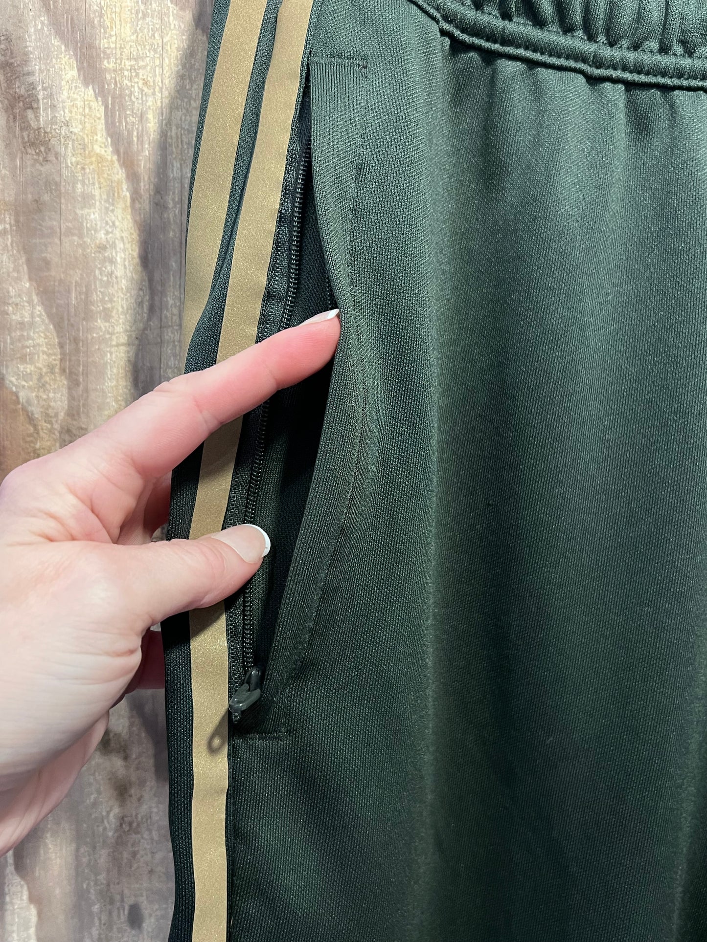 Adidas Olive + Gold Jegging Track Pants