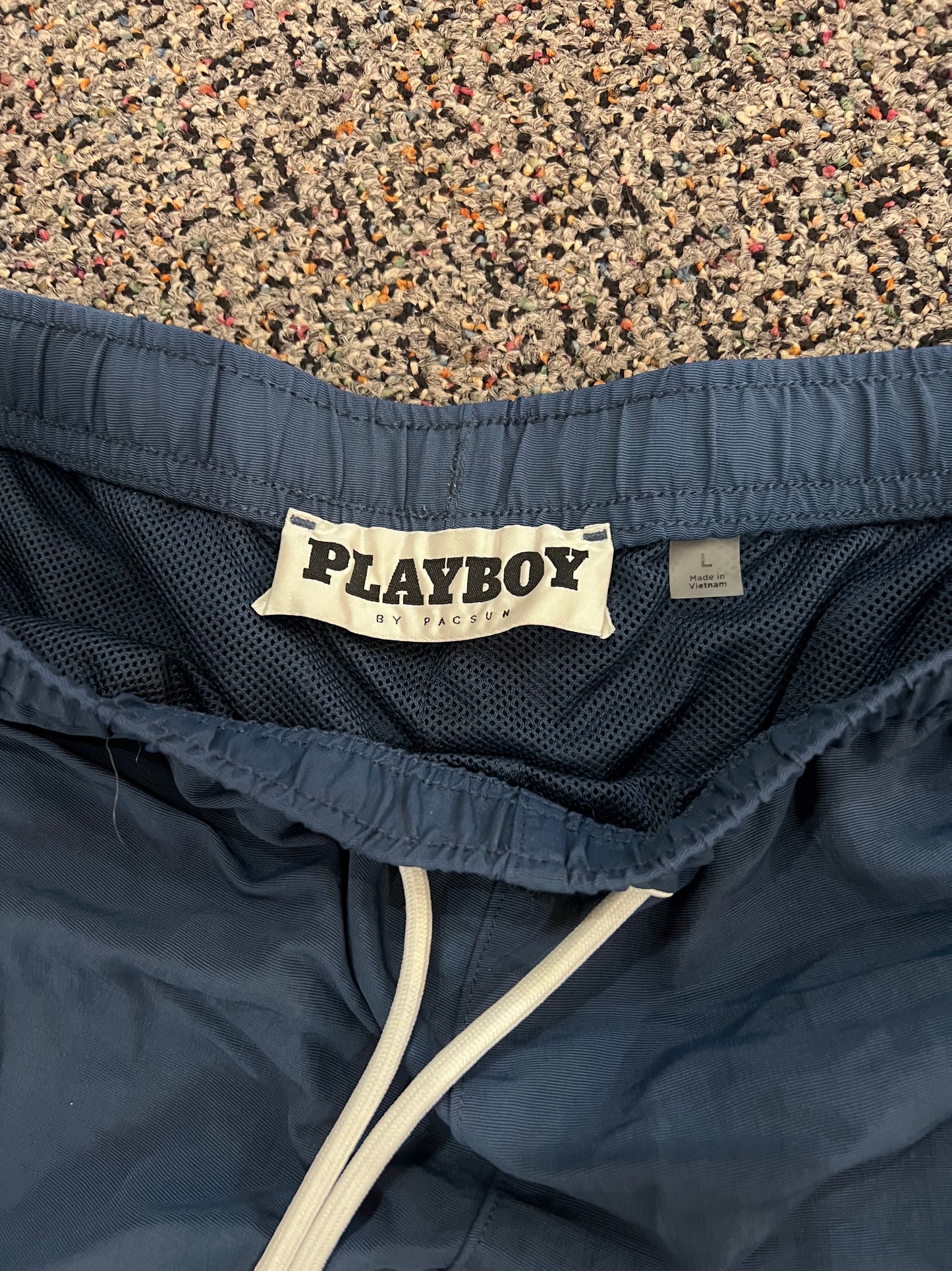 Playboy Navy Blue Swim Trunks