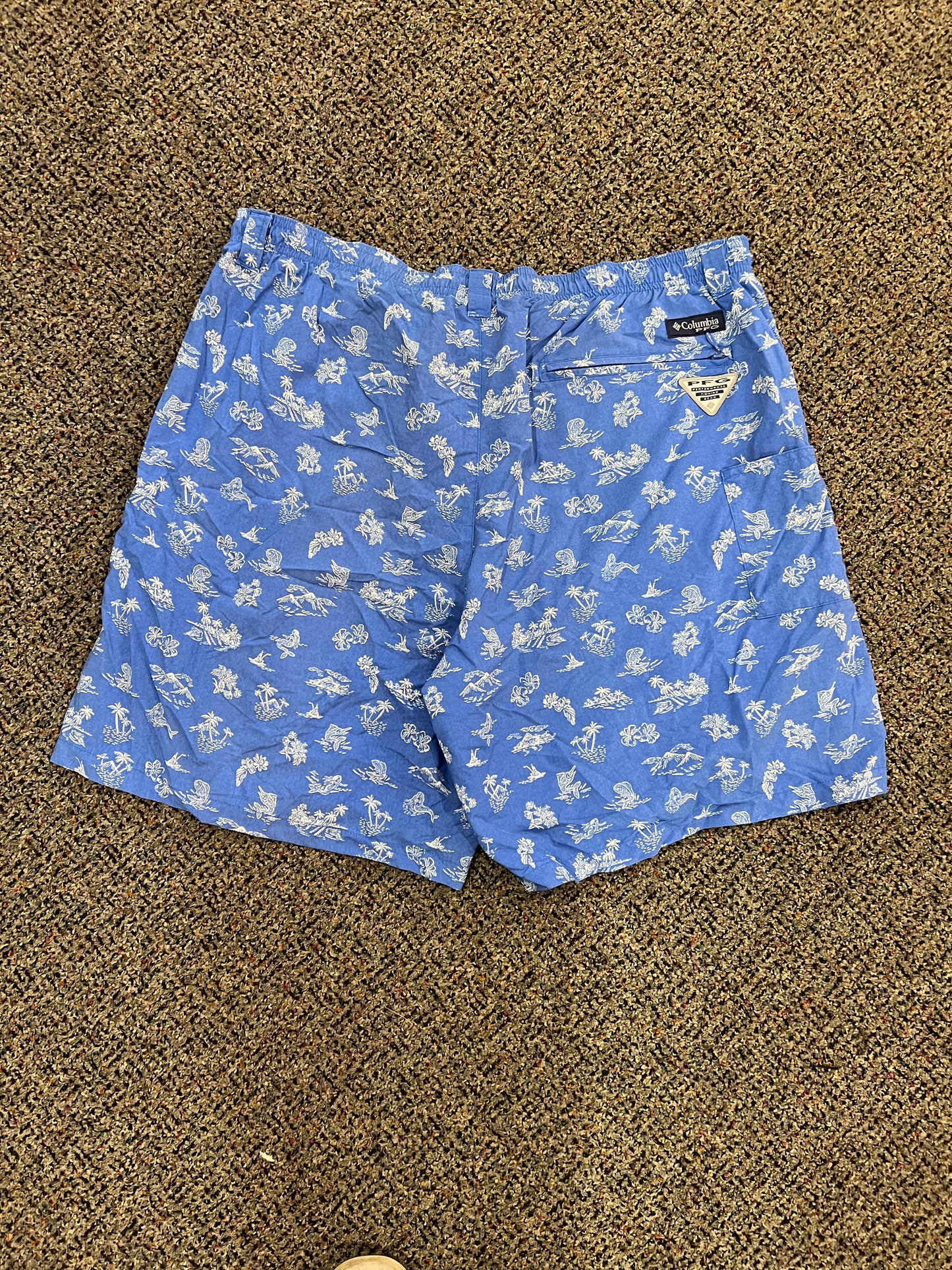 Columbia Blue Palm Tree Swim Trunks