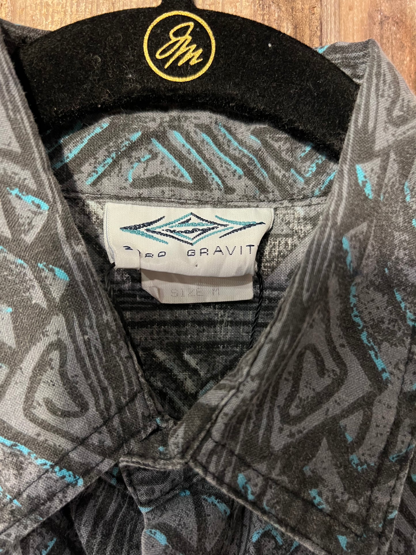 Y2K Zero Gravity GRY/BLUE Patterned Button Up Shirt