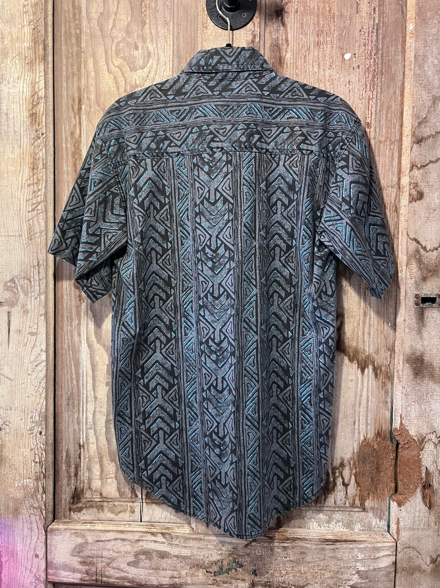 Y2K Zero Gravity GRY/BLUE Patterned Button Up Shirt