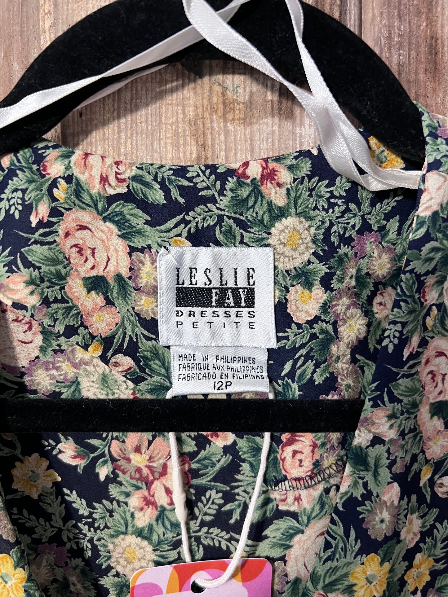 VTG Leslie Fay Floral Short Sleeve Dress