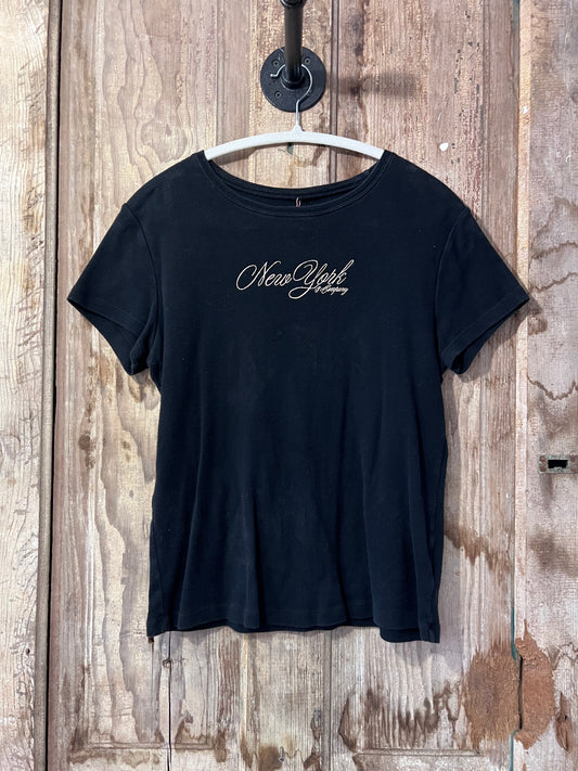 Y2K New York Bedazzled Baby Tee
