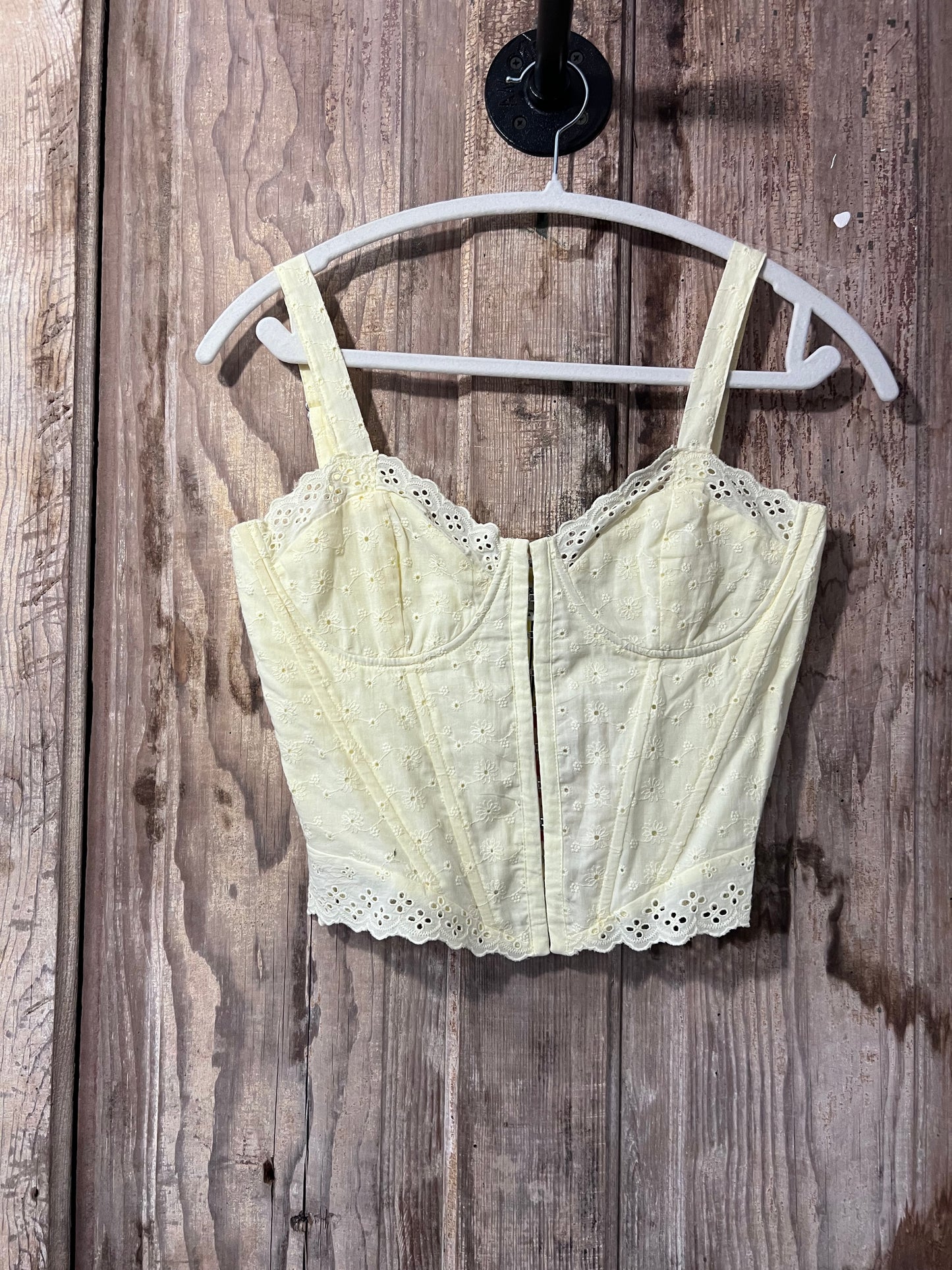 Pretty Garbage Pale Yellow Bustier Style Tank Top