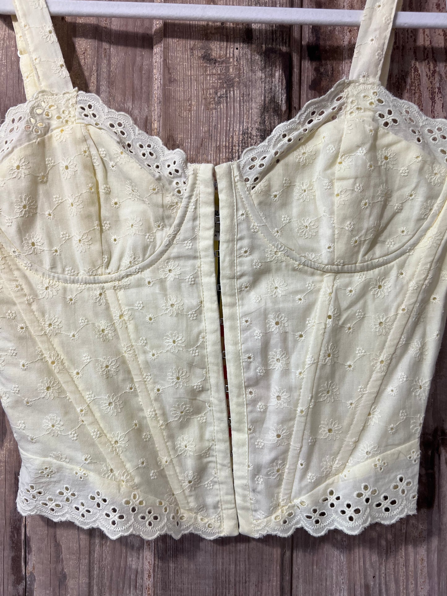 Pretty Garbage Pale Yellow Bustier Style Tank Top