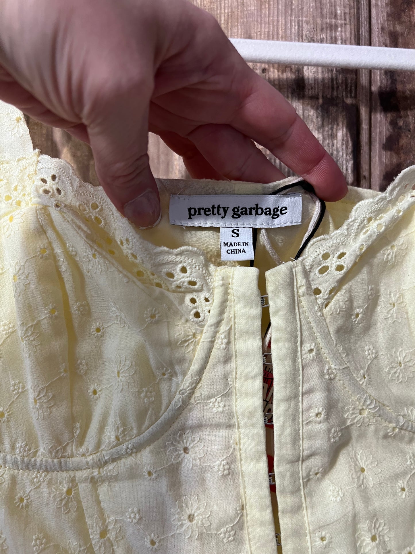 Pretty Garbage Pale Yellow Bustier Style Tank Top