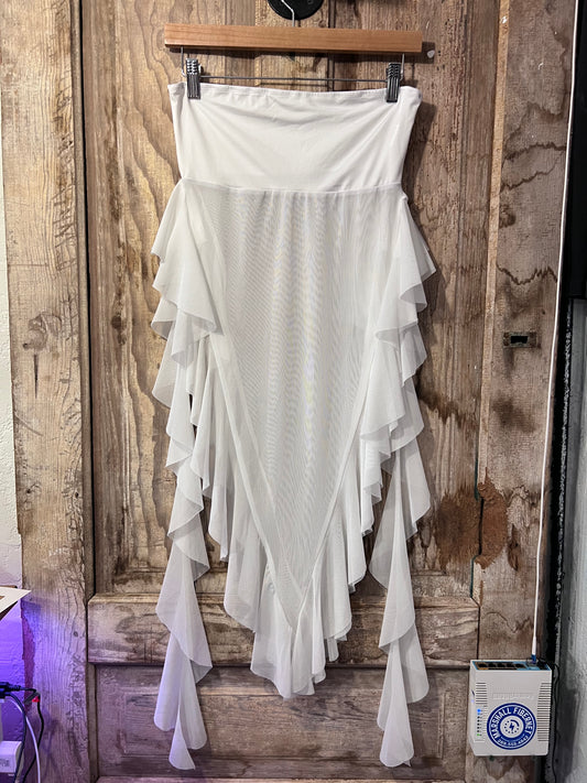 White Flowy Mermaid Tube Top
