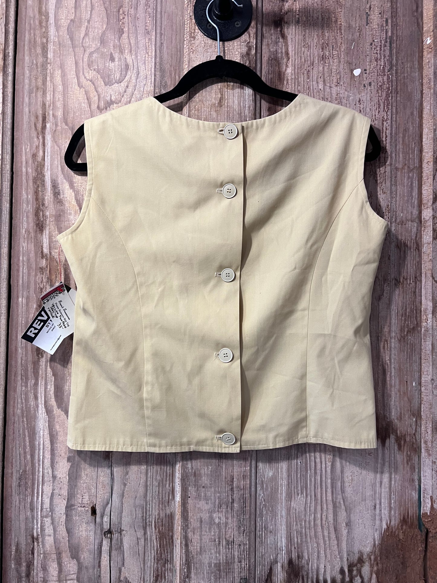 REVAMP Yellow Button Back Sleeveless Top