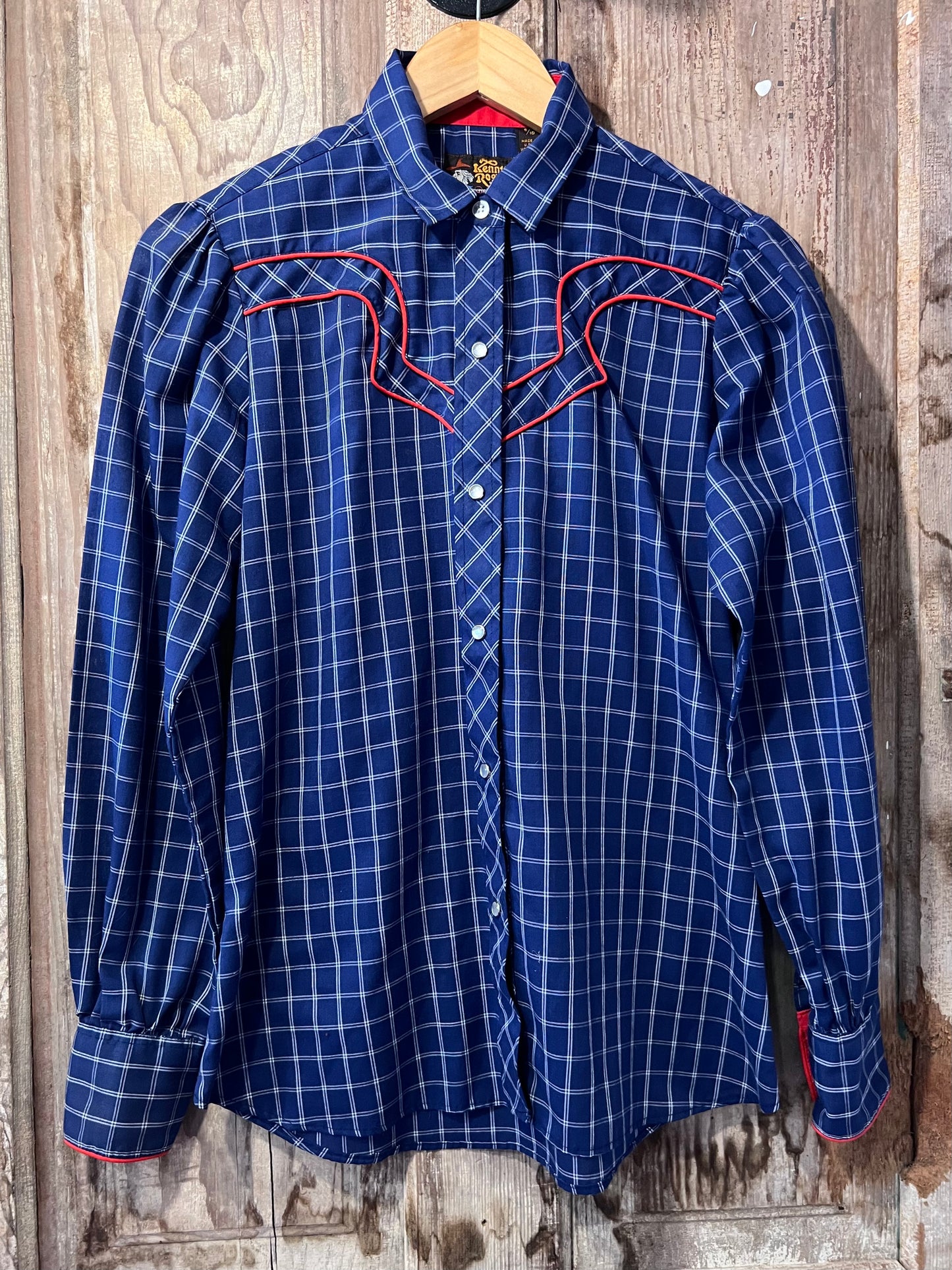 80's Kenny Rodgers Plaid Button Up Shirt