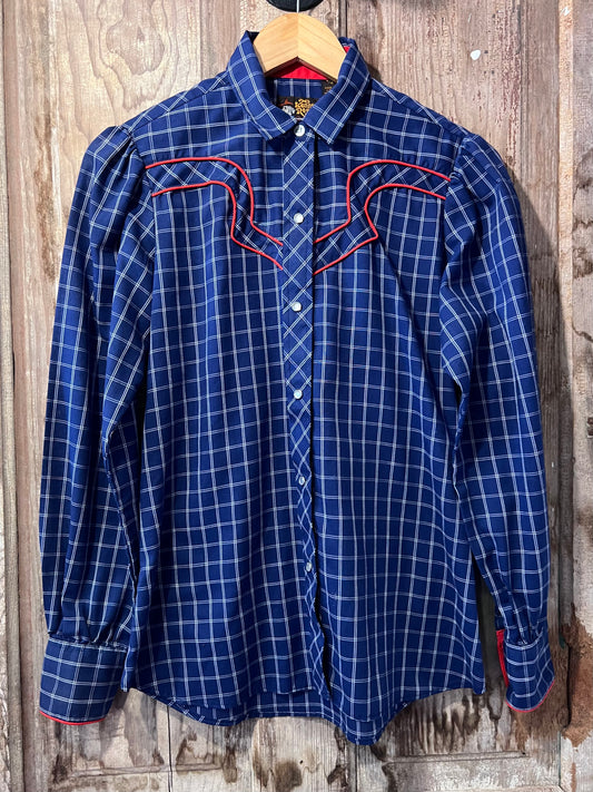 80's Kenny Rodgers Plaid Button Up Shirt