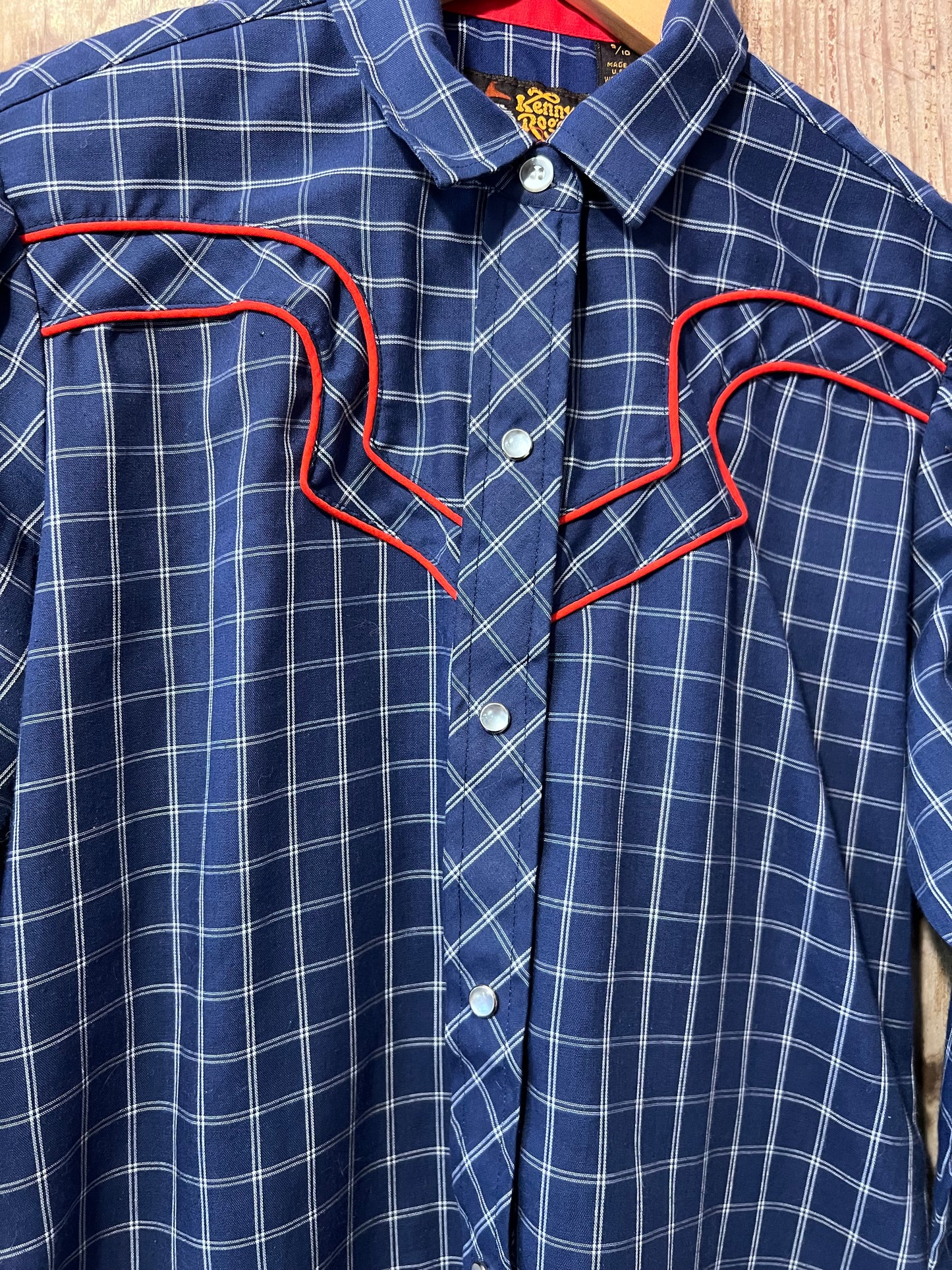 80's Kenny Rodgers Plaid Button Up Shirt