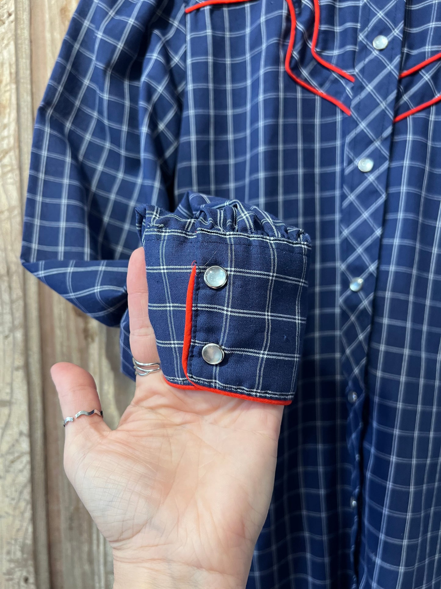 80's Kenny Rodgers Plaid Button Up Shirt