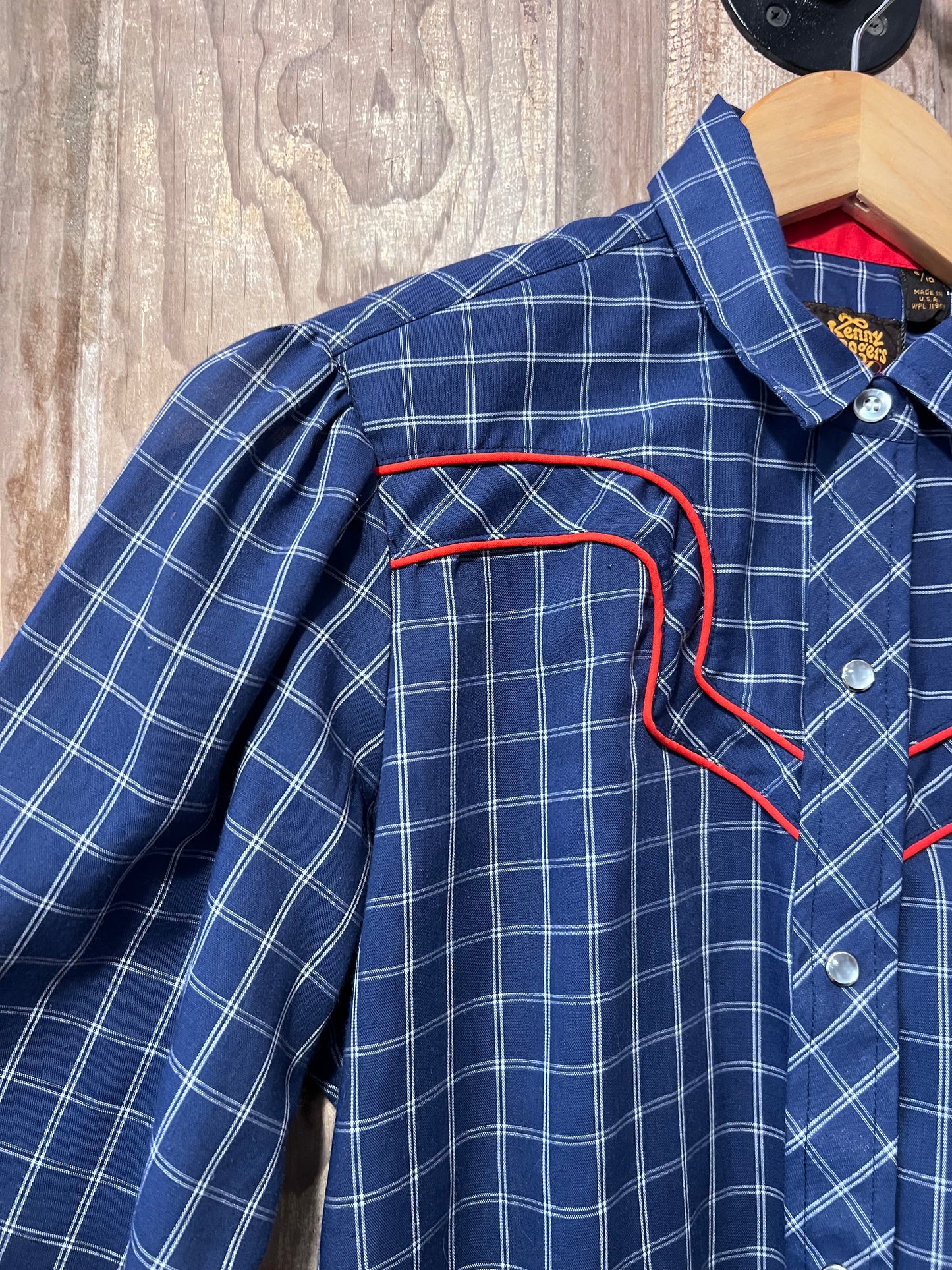 80's Kenny Rodgers Plaid Button Up Shirt