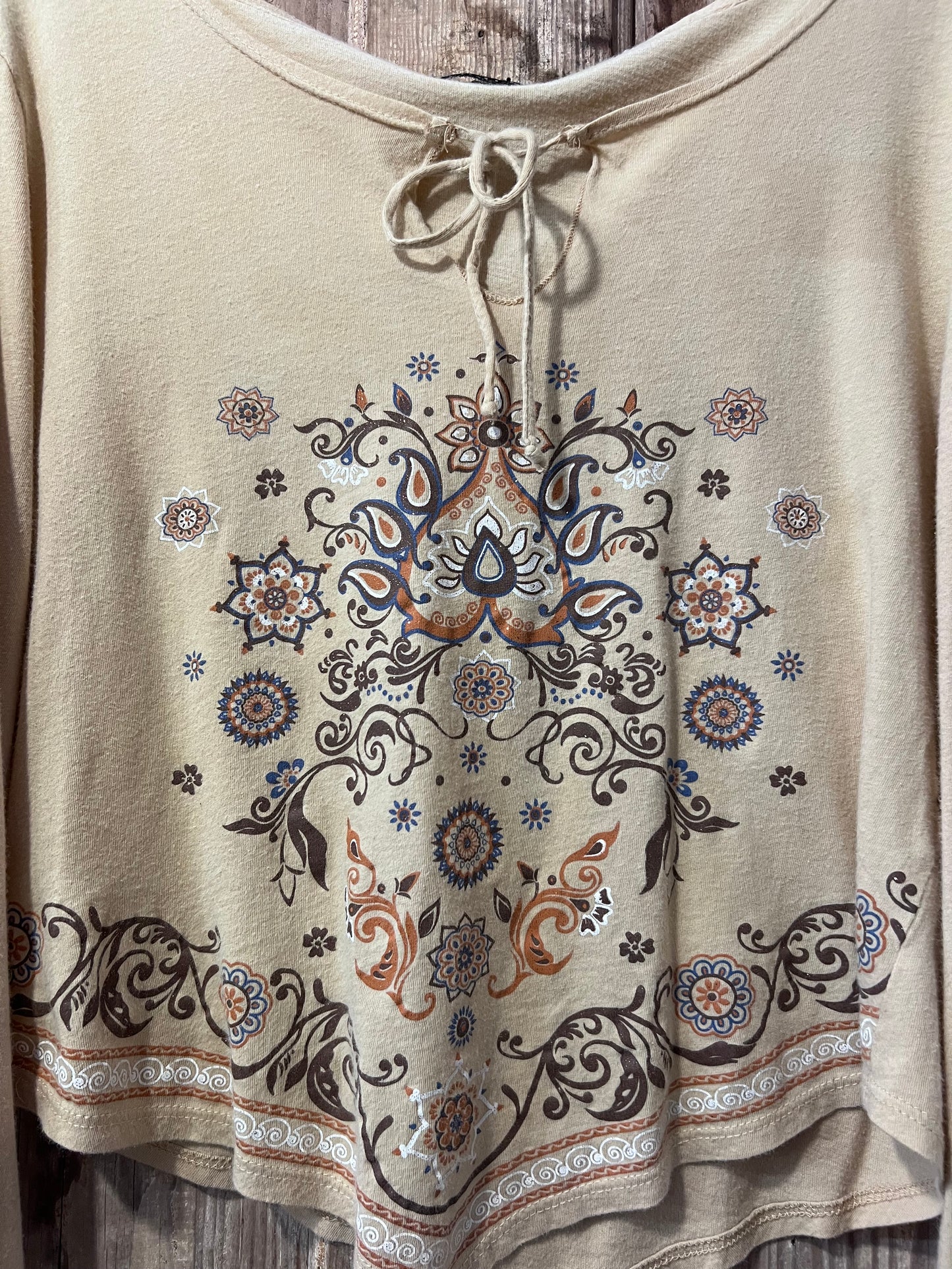 Y2K F.A.N.G. Flowy Patterned Front Tie Top