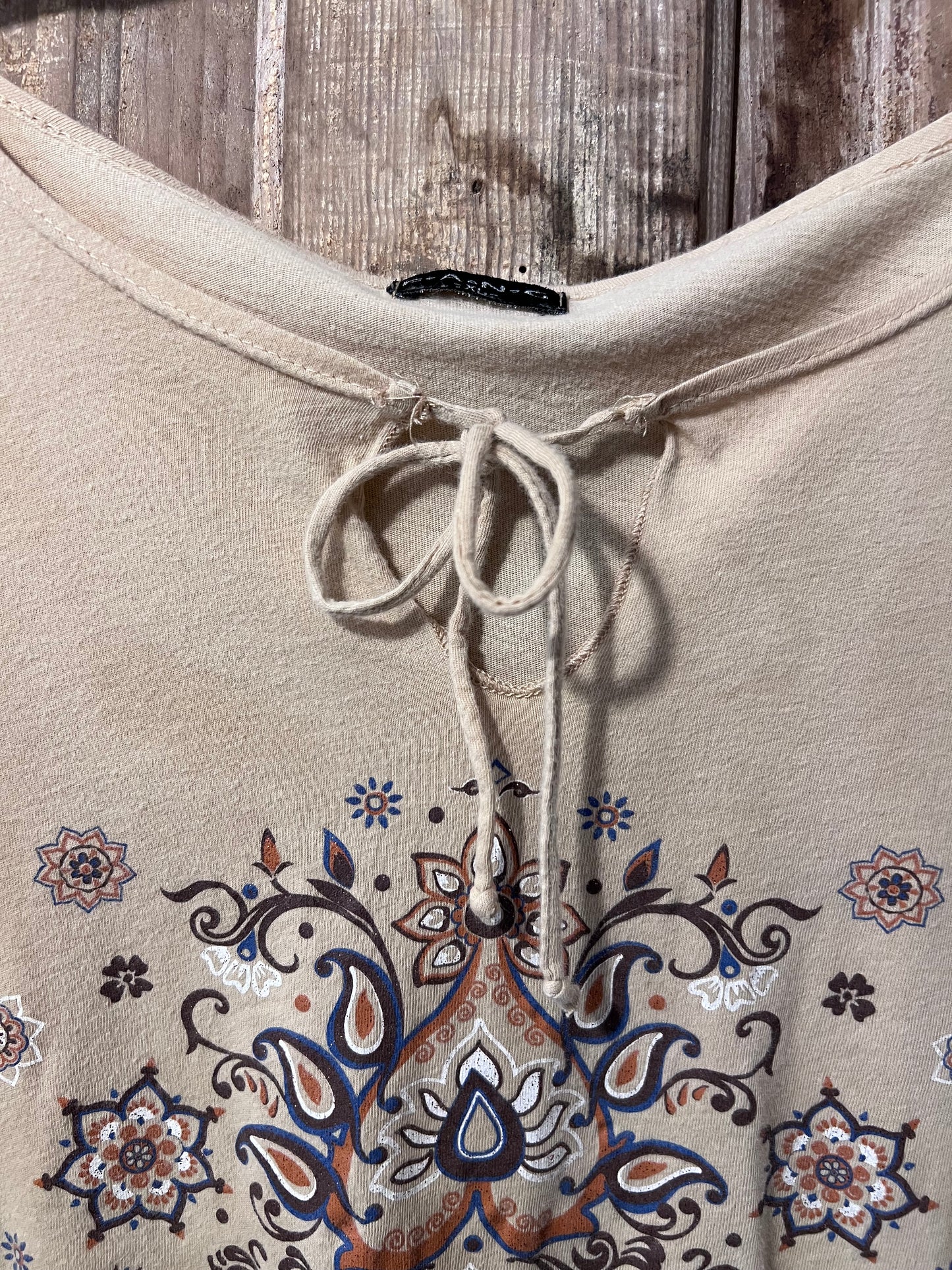 Y2K F.A.N.G. Flowy Patterned Front Tie Top