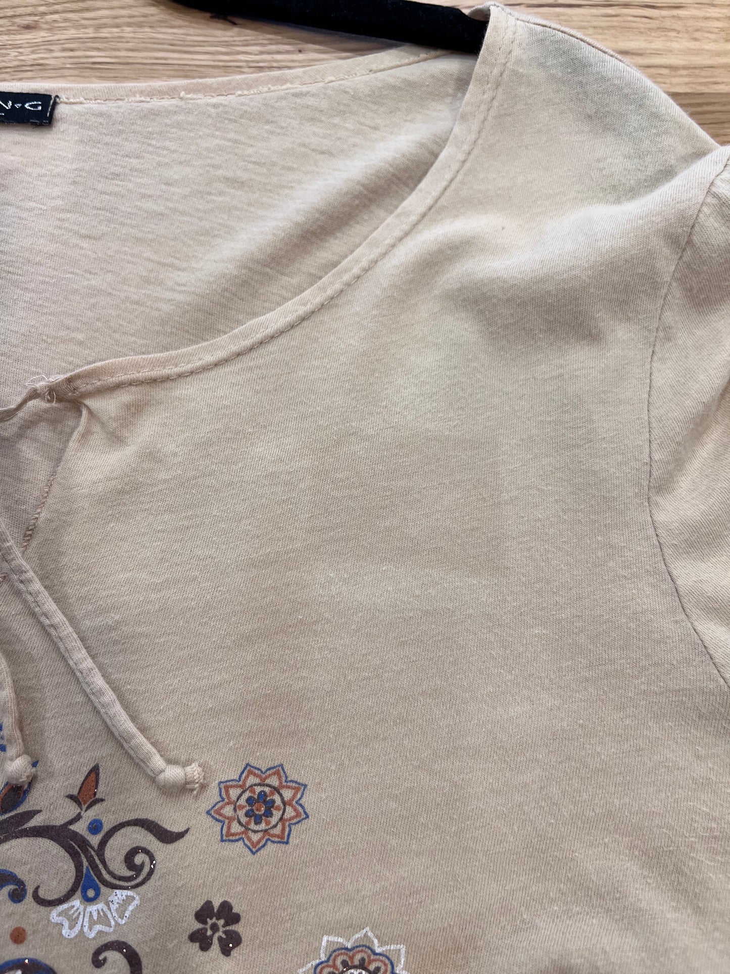 Y2K F.A.N.G. Flowy Patterned Front Tie Top