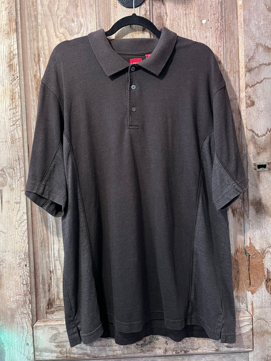 Y2K Arrow 2 Toned Brown & Grey Striped Polo Shirt
