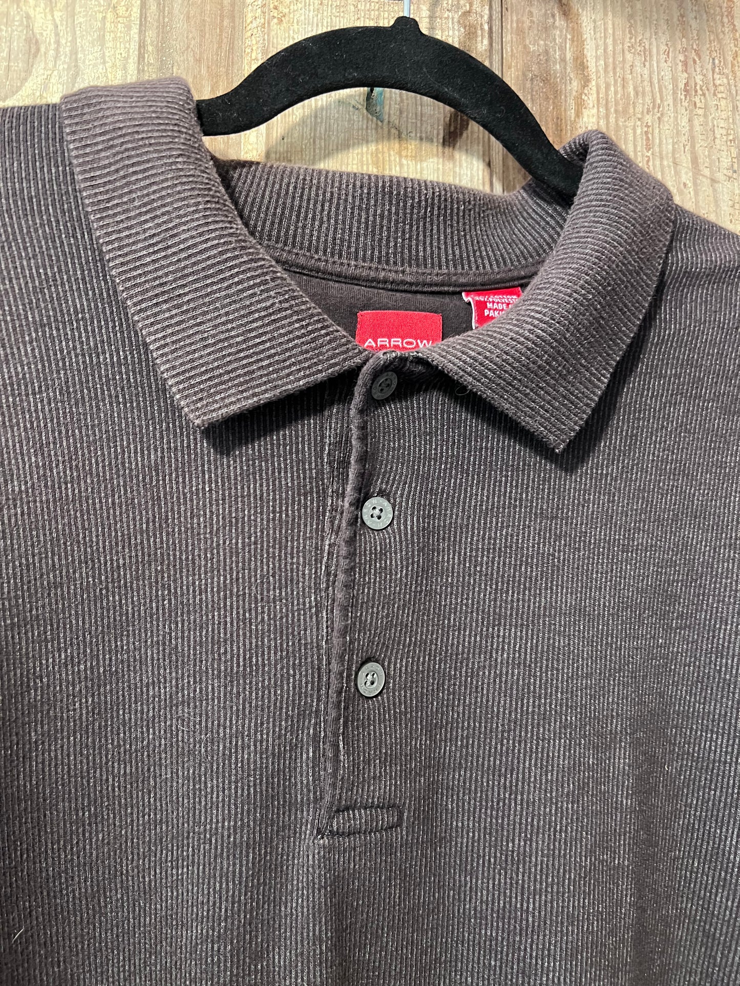 Y2K Arrow 2 Toned Brown & Grey Striped Polo Shirt