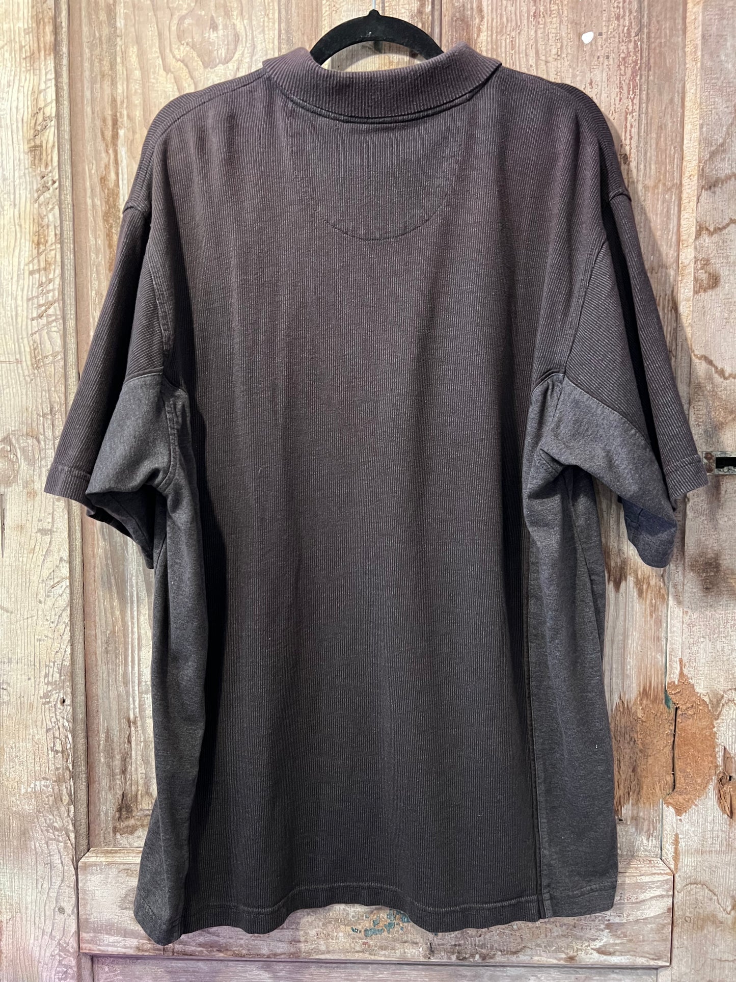 Y2K Arrow 2 Toned Brown & Grey Striped Polo Shirt