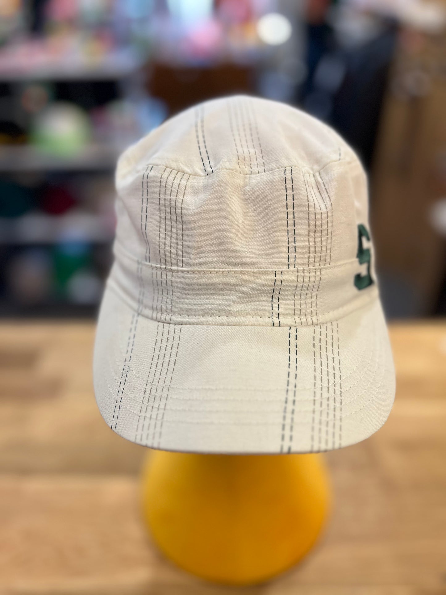 Y2K Striped Michigan State "News Boy" Hat